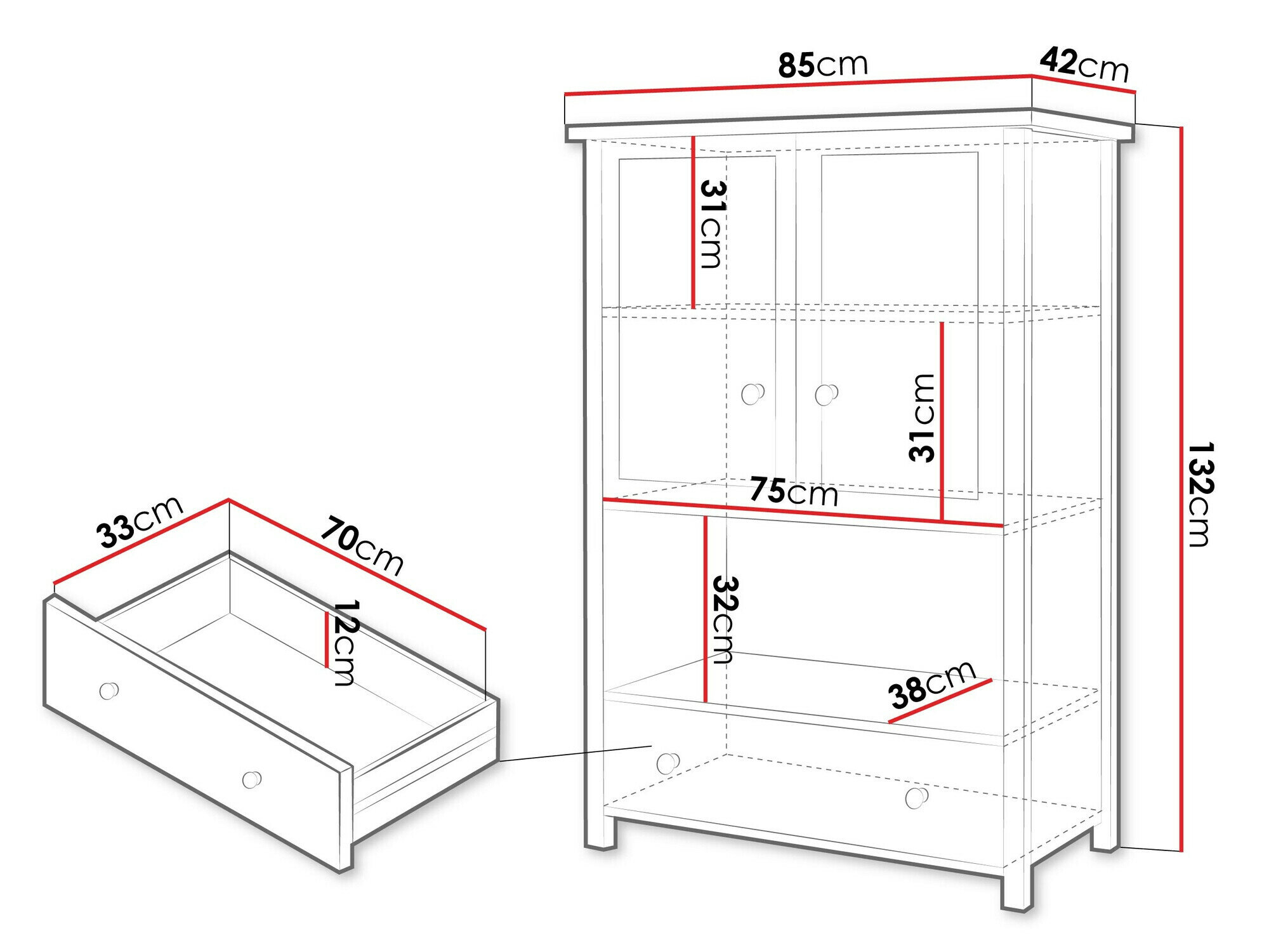 Kommode Romelbo 144 (Beige + Egetræ)