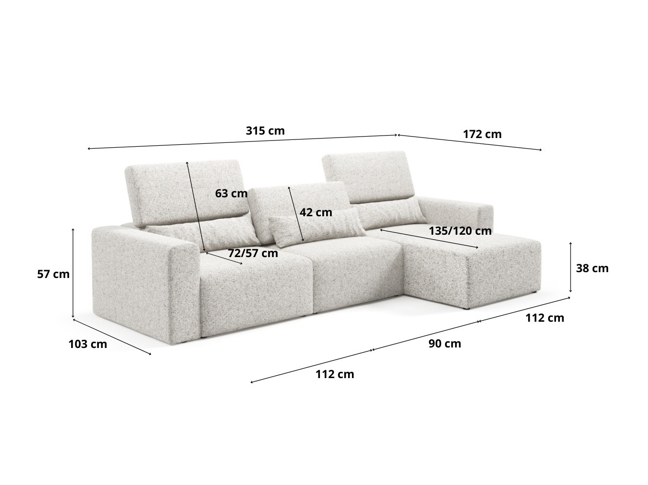 Modulhjørnesofa Virorle 100 (Puente 80)