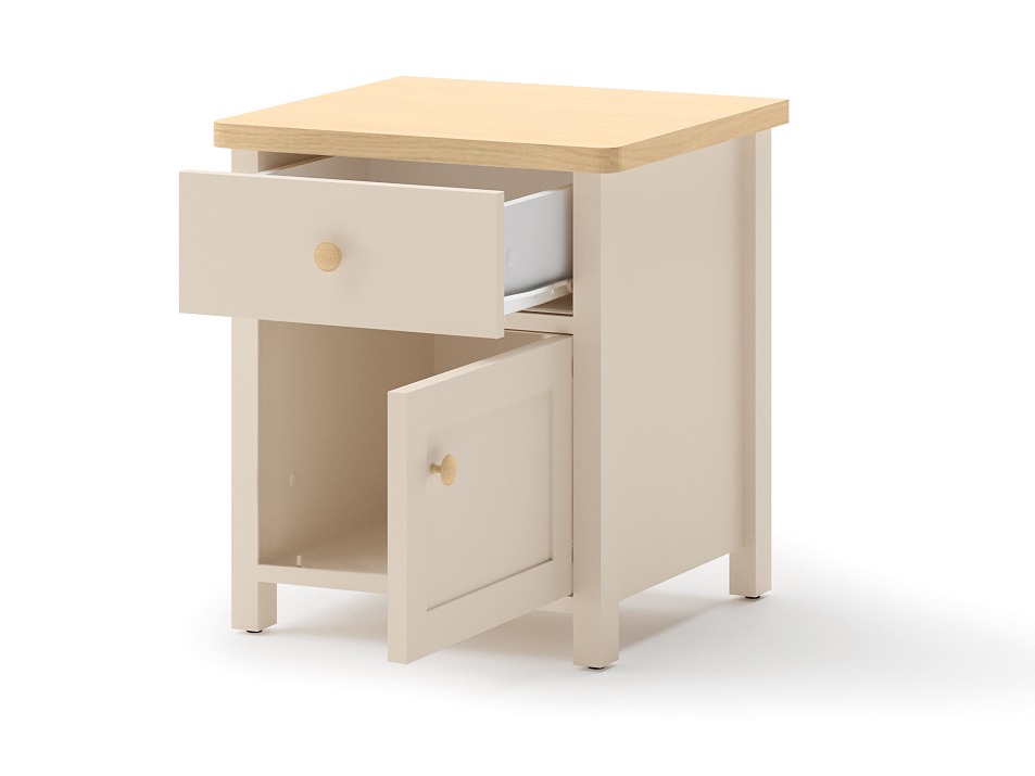 Sengebord Romelbo 138 (Beige + Egetræ)