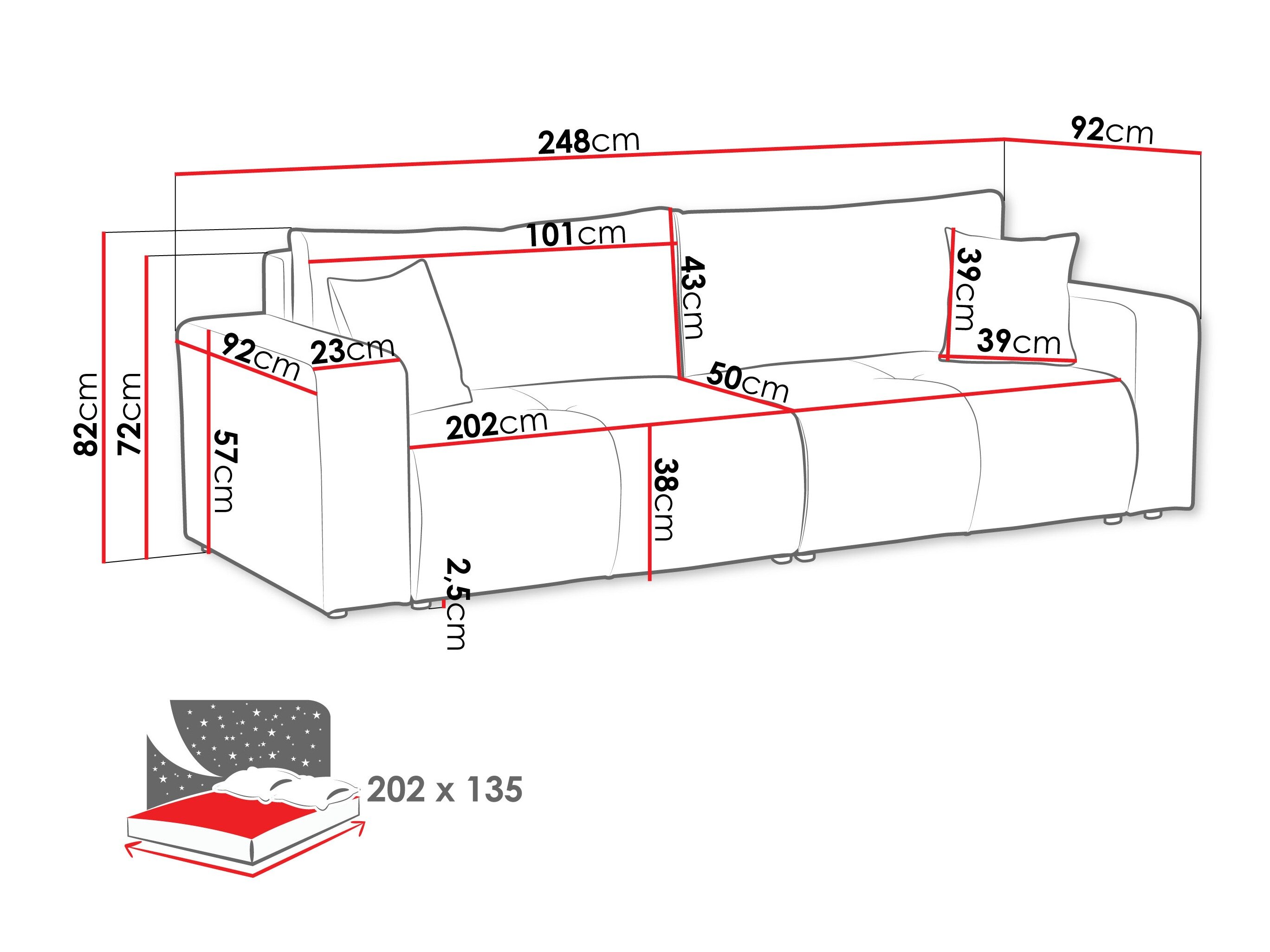 Sovesofa Comfivo 424 (Coral 50)