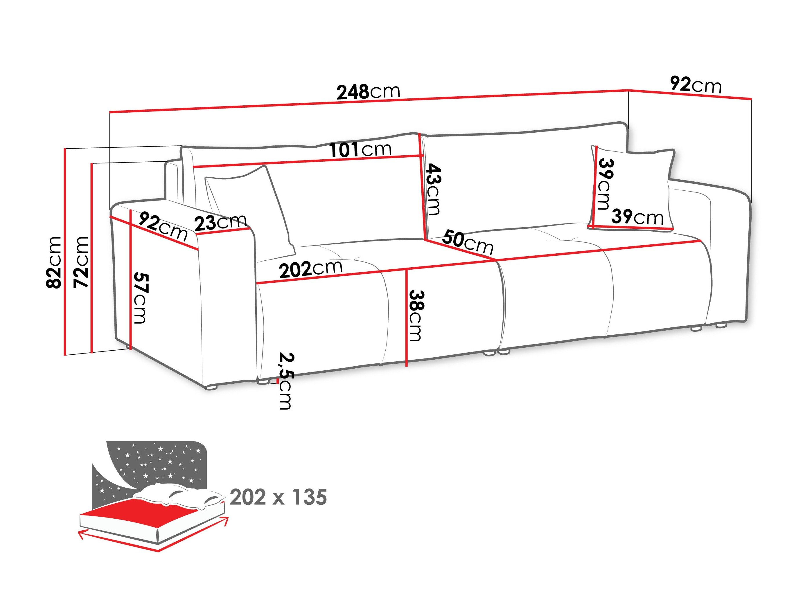 Sovesofa Comfivo 424 (Coral 55)