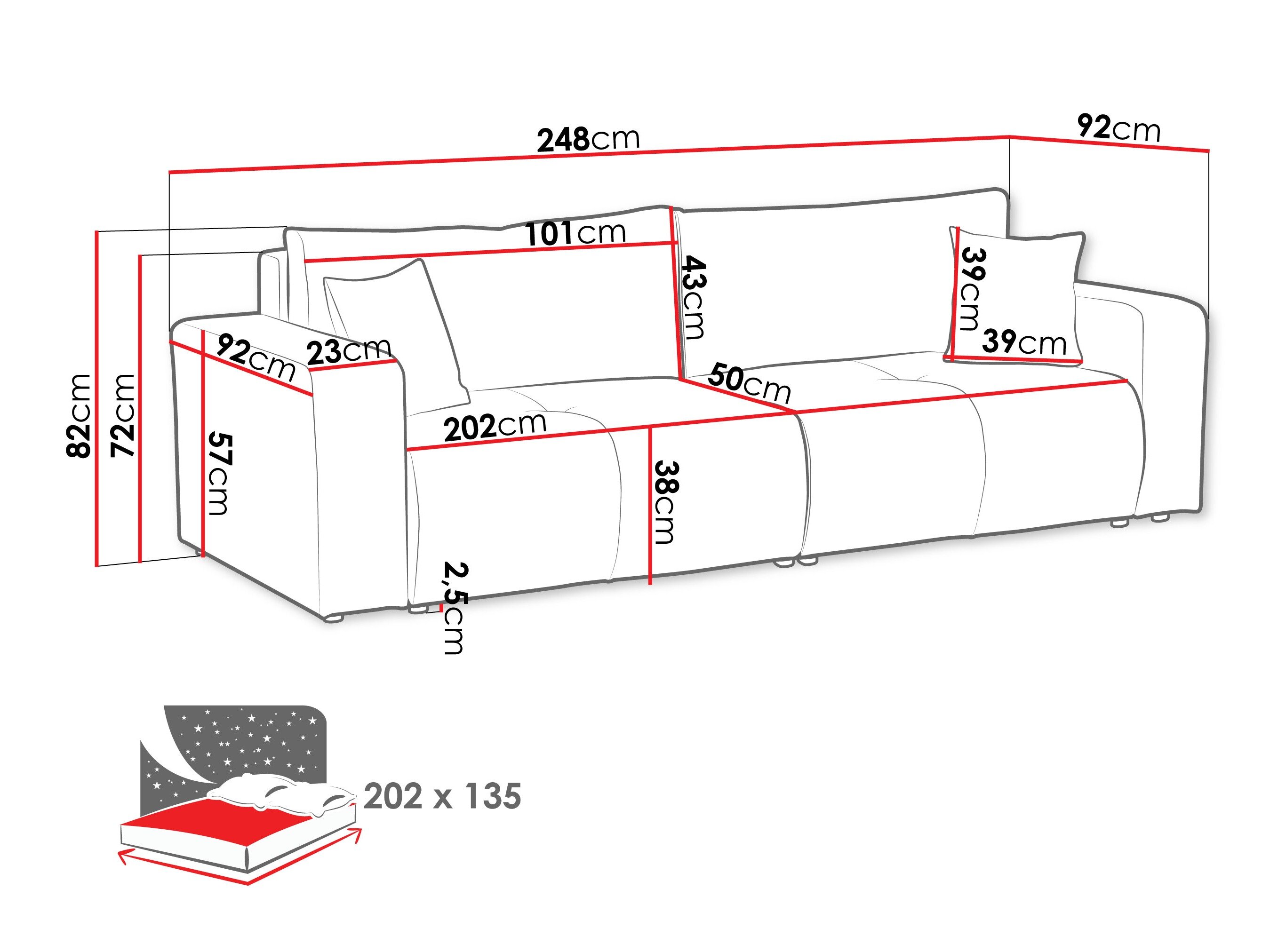 Sovesofa Comfivo 424 (Coral 65)