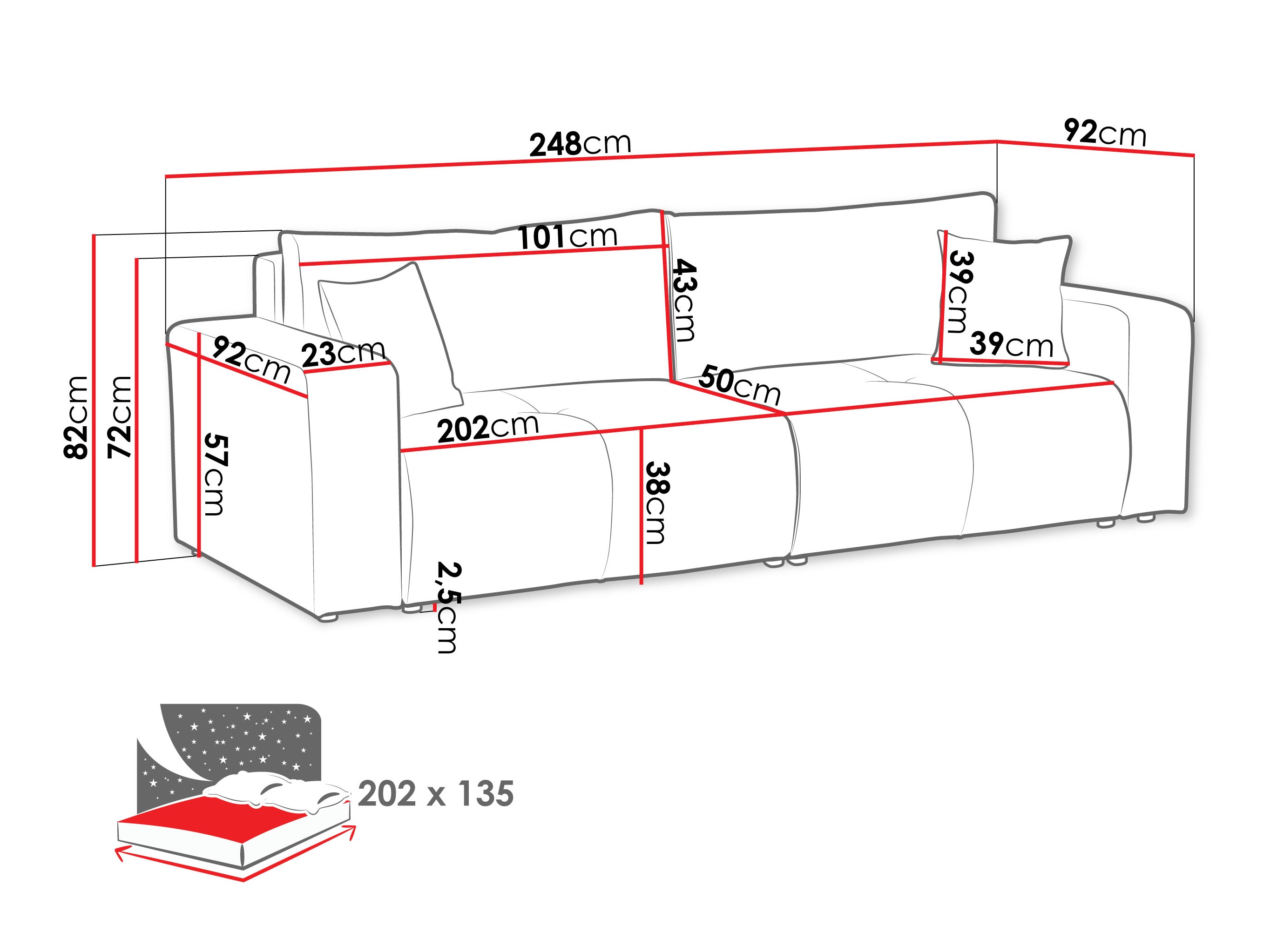 Sovesofa Comfivo Laurus (Coral 45)