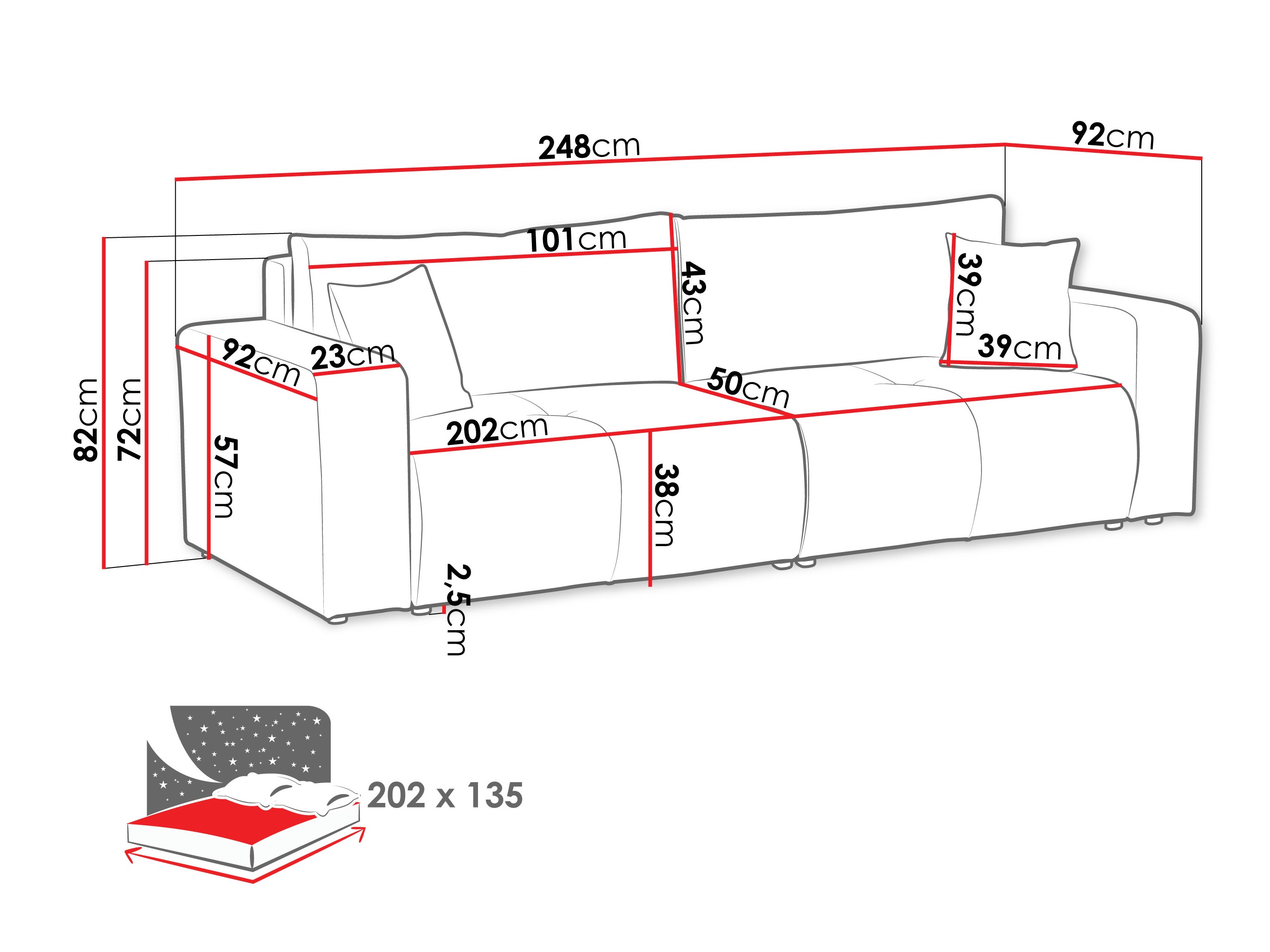 Sovesofa Comfivo Laurus (Coral 55)