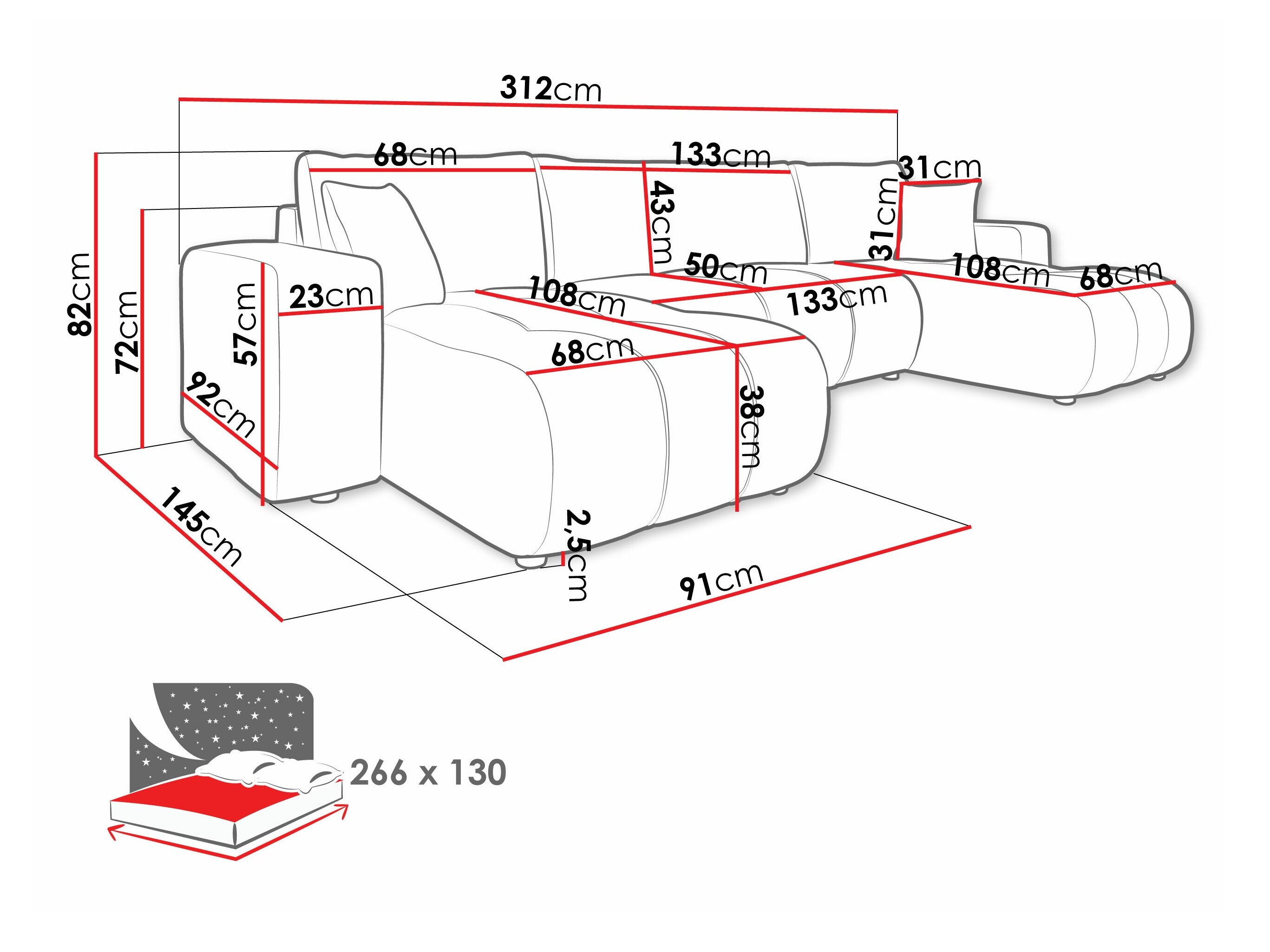 Hjørnesofa Comfivo 426 (Coral 15)