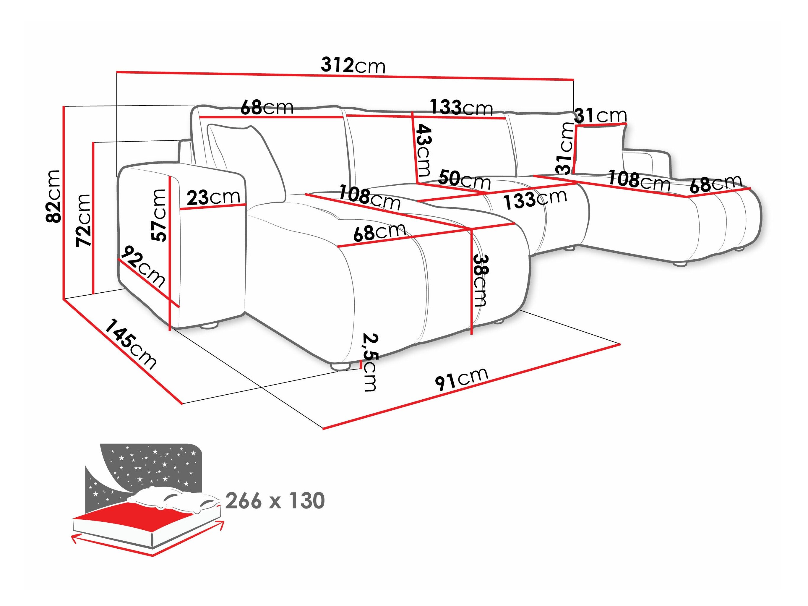 Hjørnesofa Comfivo 426 (Coral 65)