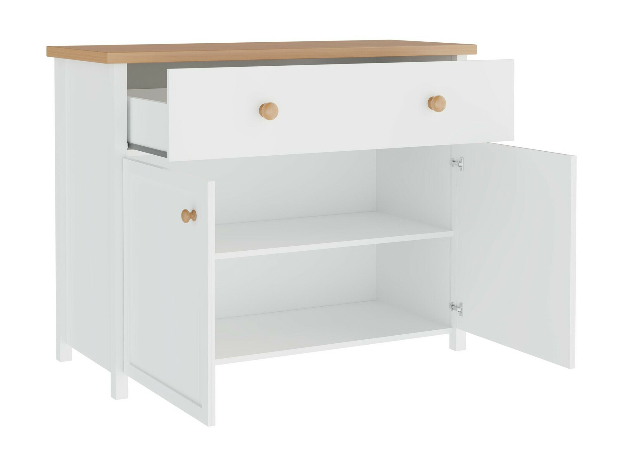 Kommode Romelbo 150 (Hvid + Egetræ)