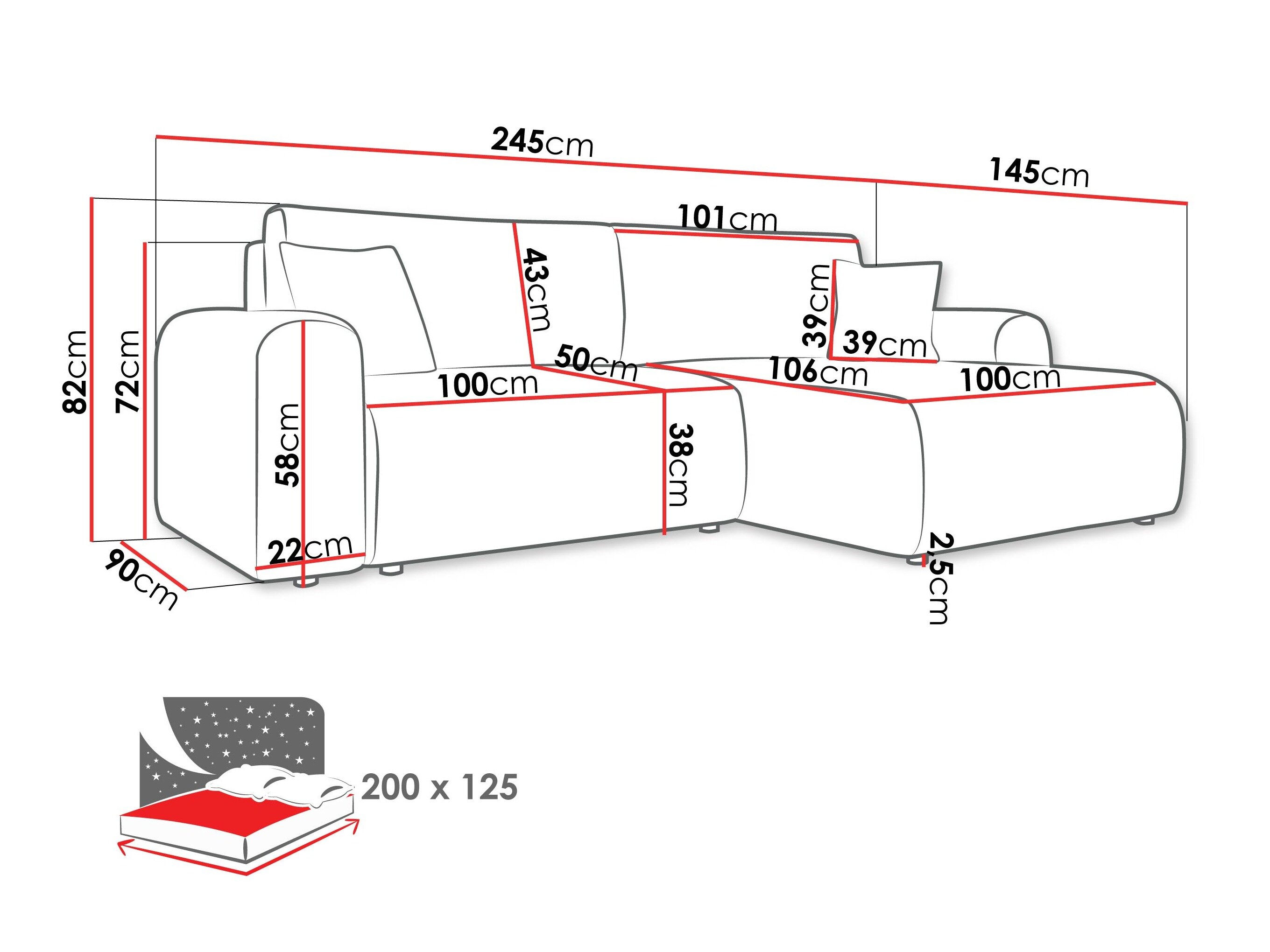 Hjørnesofa Shelton 109 (Poso 02)