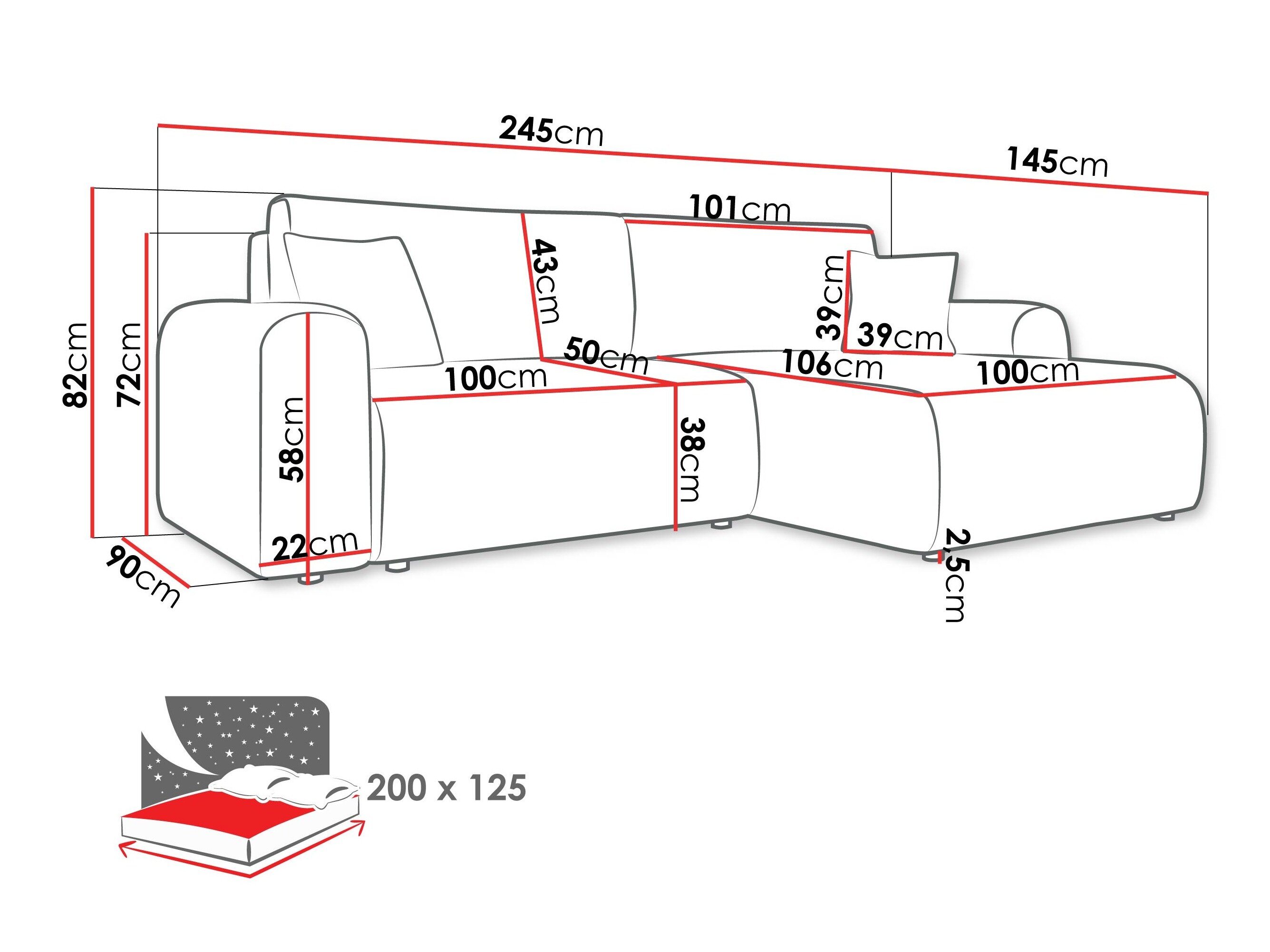 Hjørnesofa Shelton 109 (Taro 01)