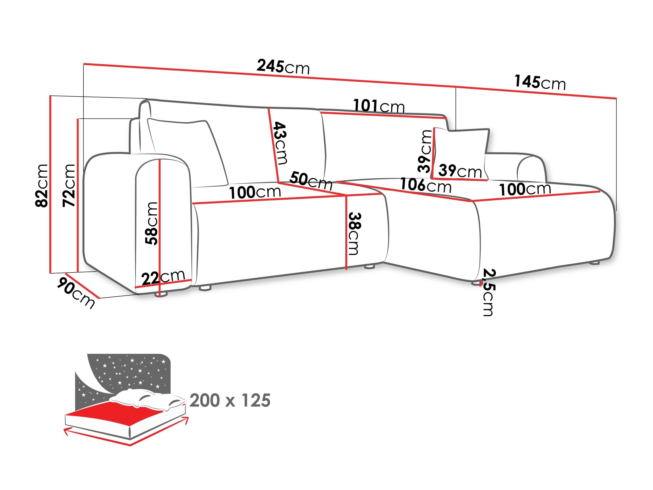 Hjørnesofa Shelton 109 (Taro 33)