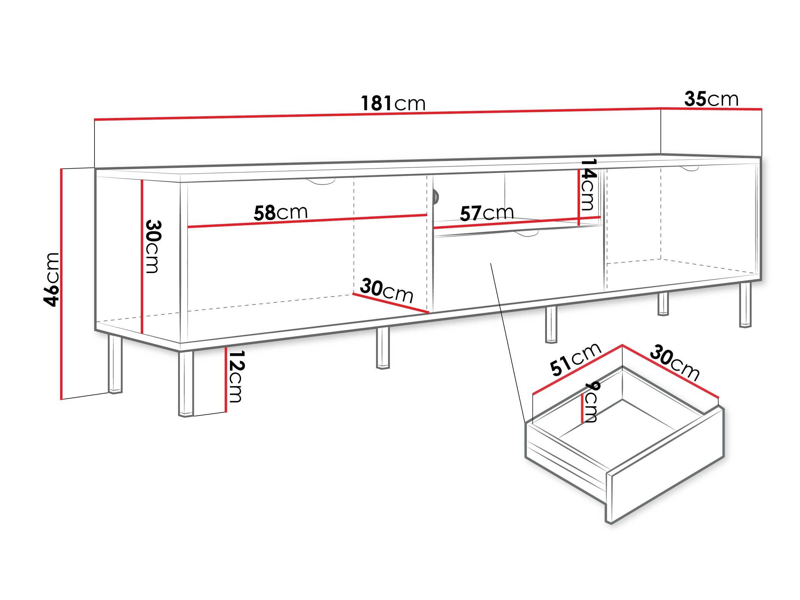 TV-bord Comfivo Elblare 105