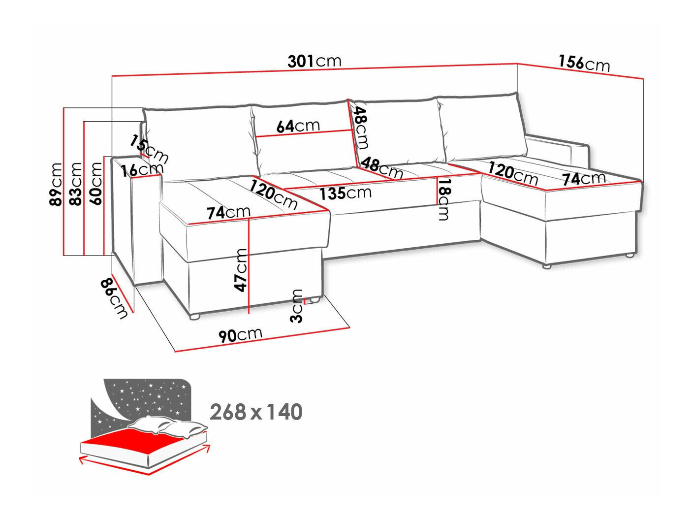 Hjørnesofa Providence 143 (Loca 30)