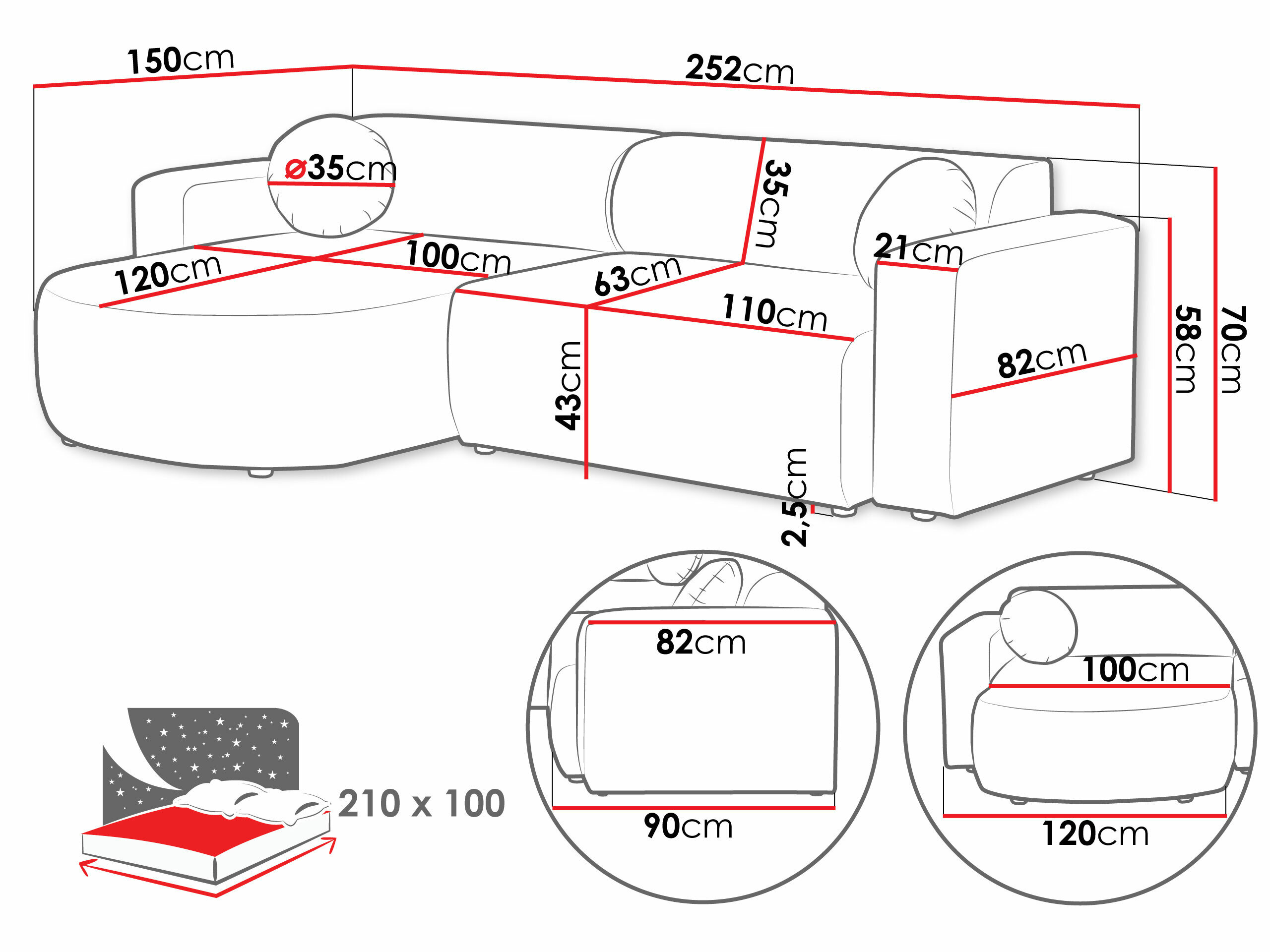 Hjørnesofa Comfivo 413 (Velo 633)
