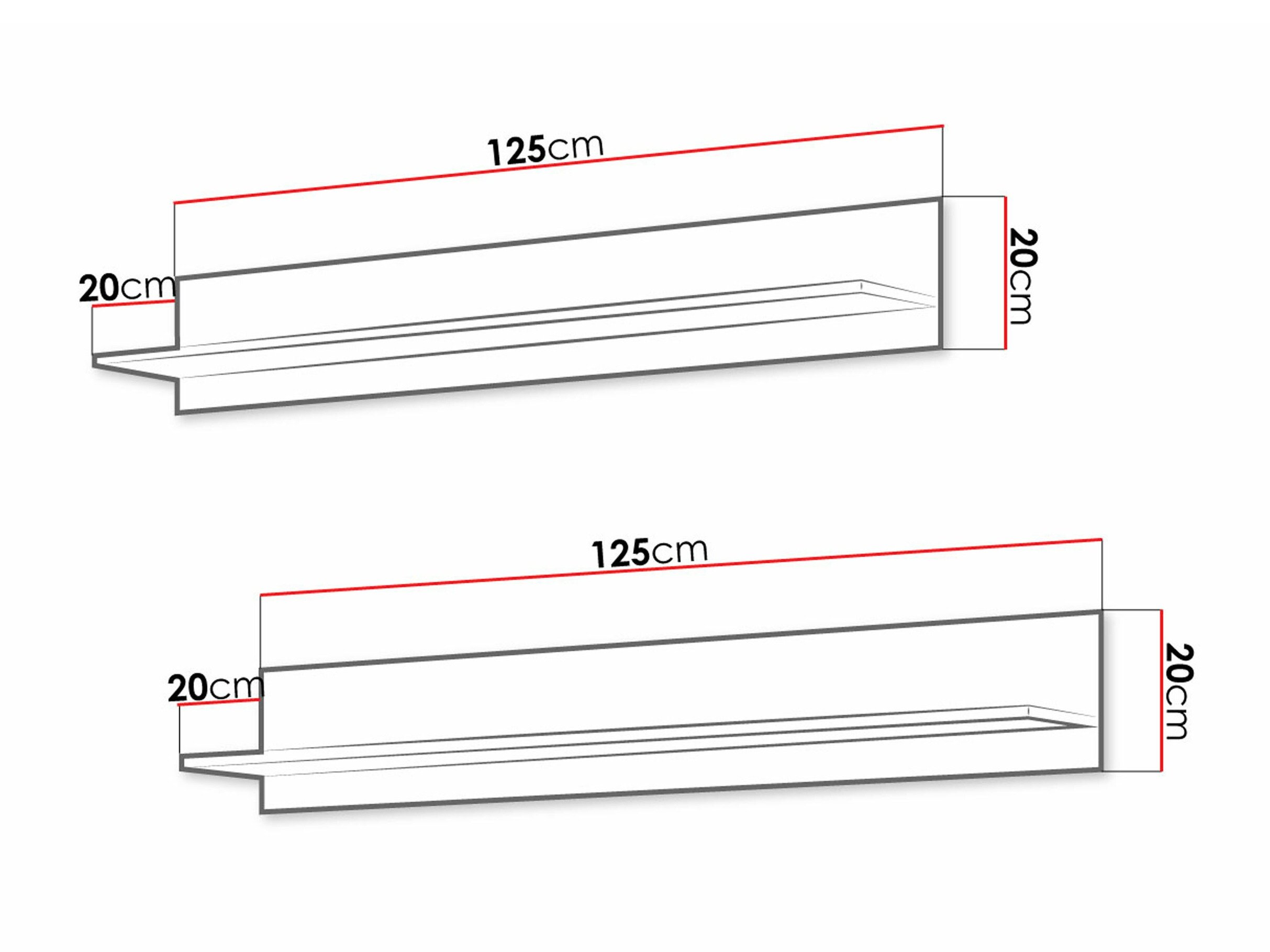 Sæt med vægmonterede reoler Tornola 104 (Hvid)