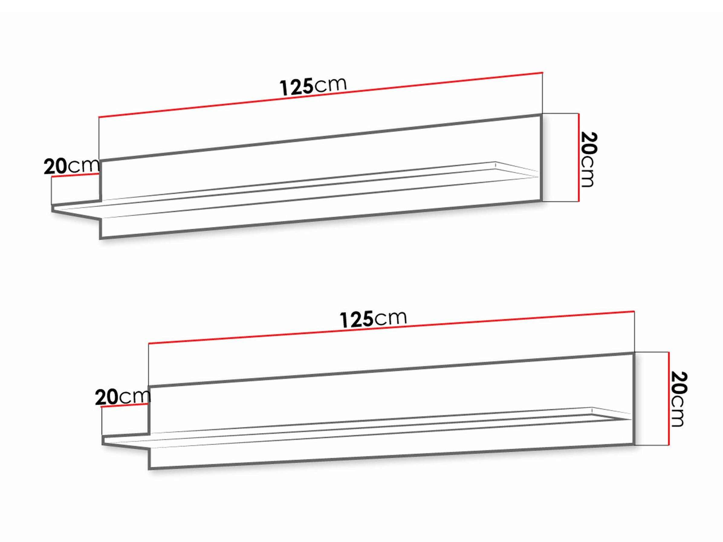 Sæt med vægmonterede reoler Tornola 104 (Sort)