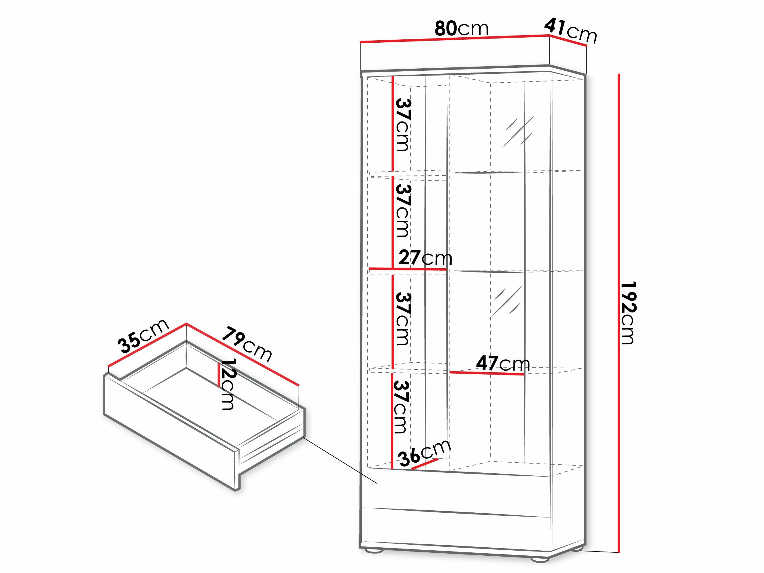 Reol Tornola 105 (Hvid + Glansfuld hvid)