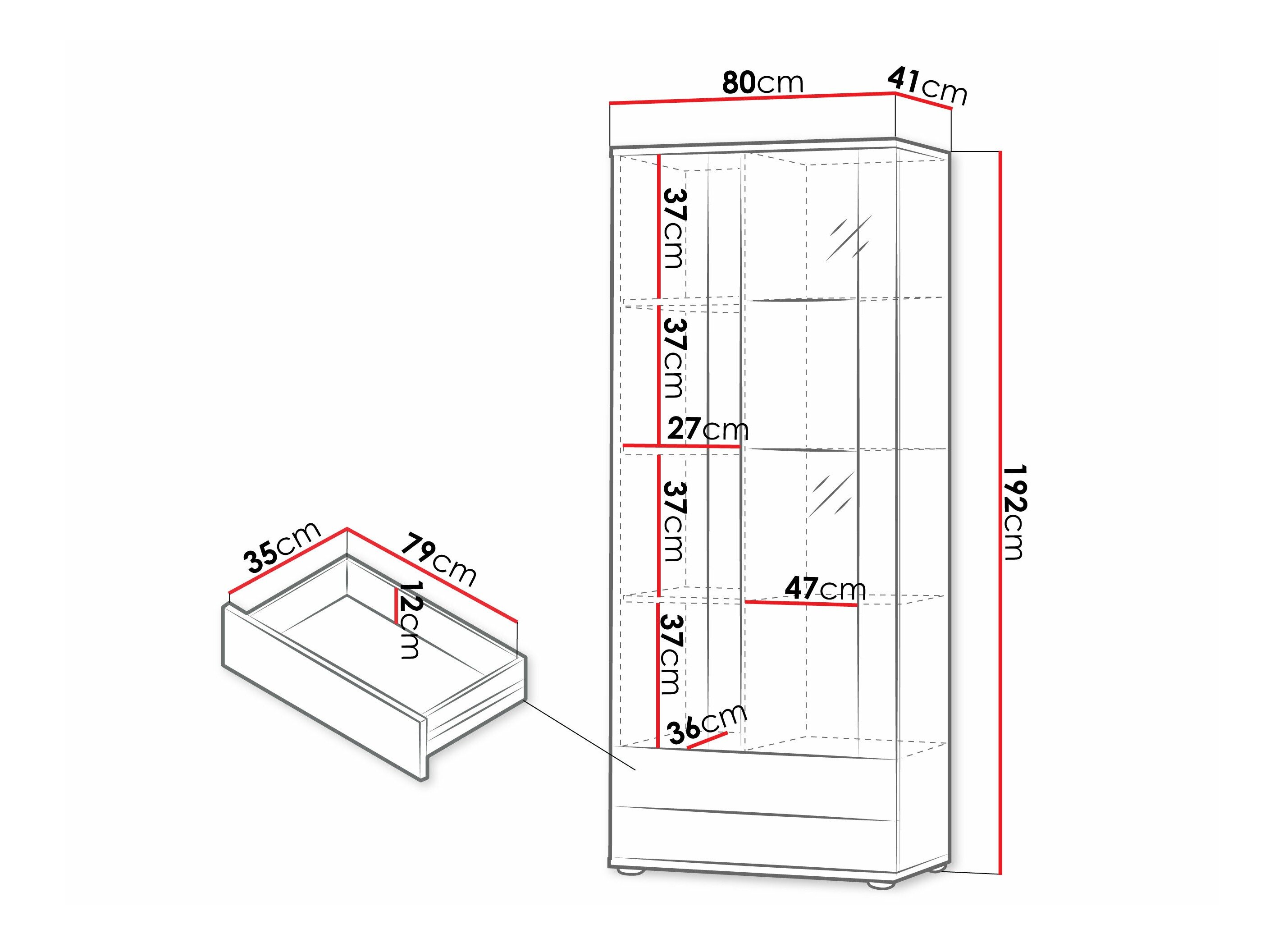 Reol Tornola 105 (Hvid + Glansfuld hvid)