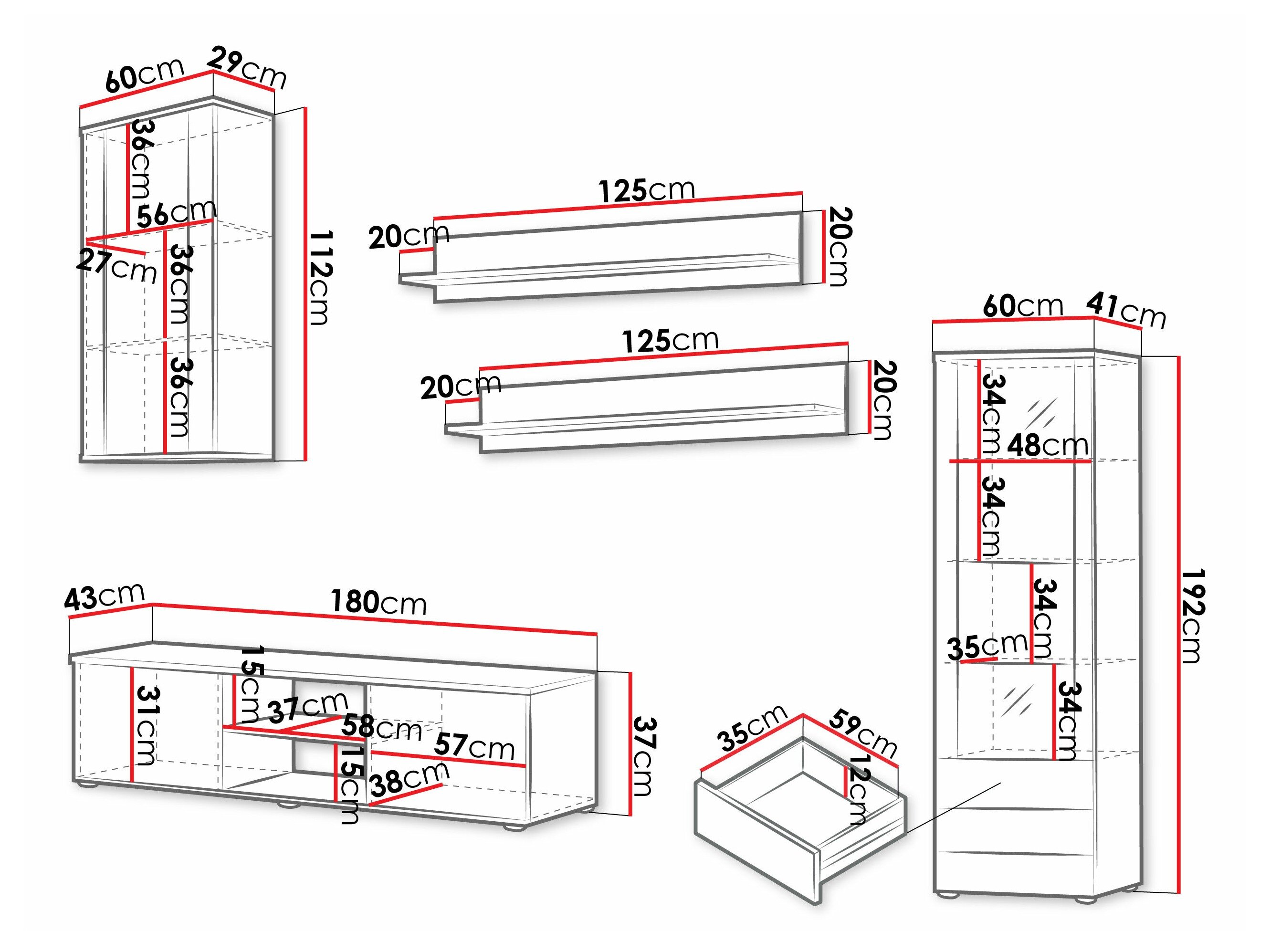 Stuemøbelsæt Tornola 114 (Sort + Blank sort)