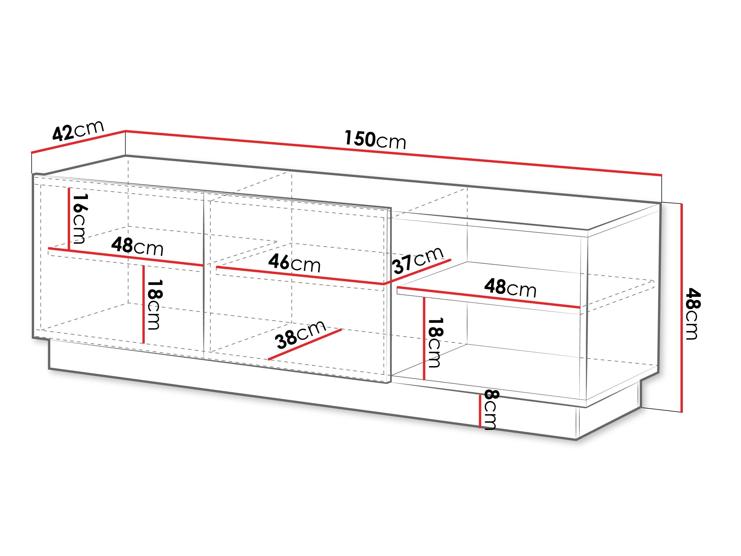 TV-bord Lusonu 103 (Hvid)