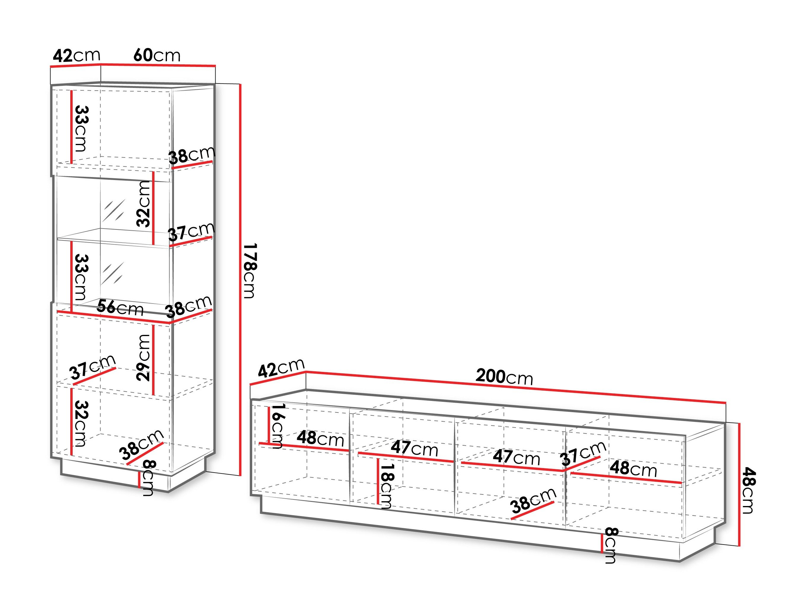 Stuemøbelsæt Lusonu 107 (Sort)