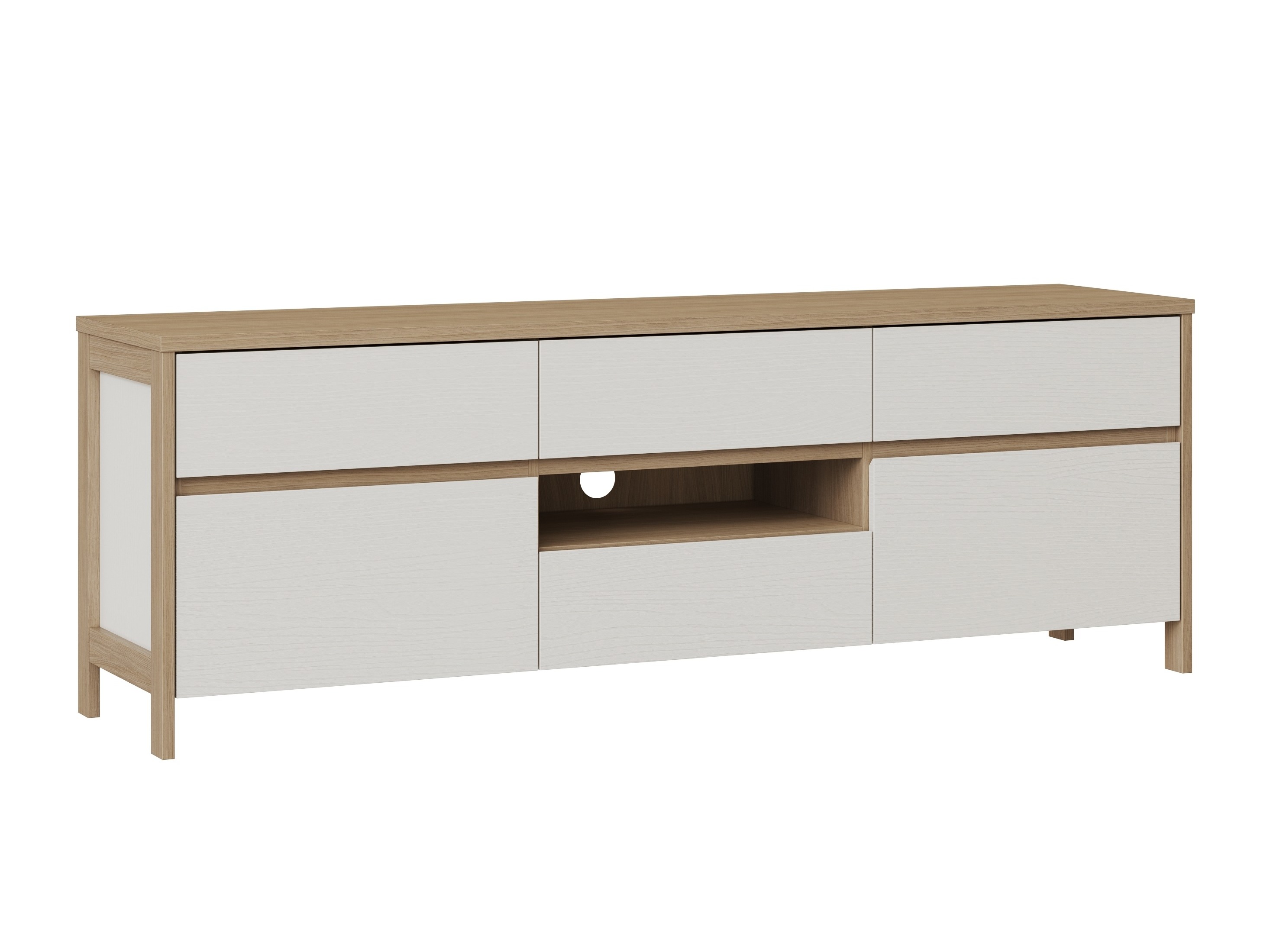 TV-bord Fermaru 102 (Hvid + Egetræ)