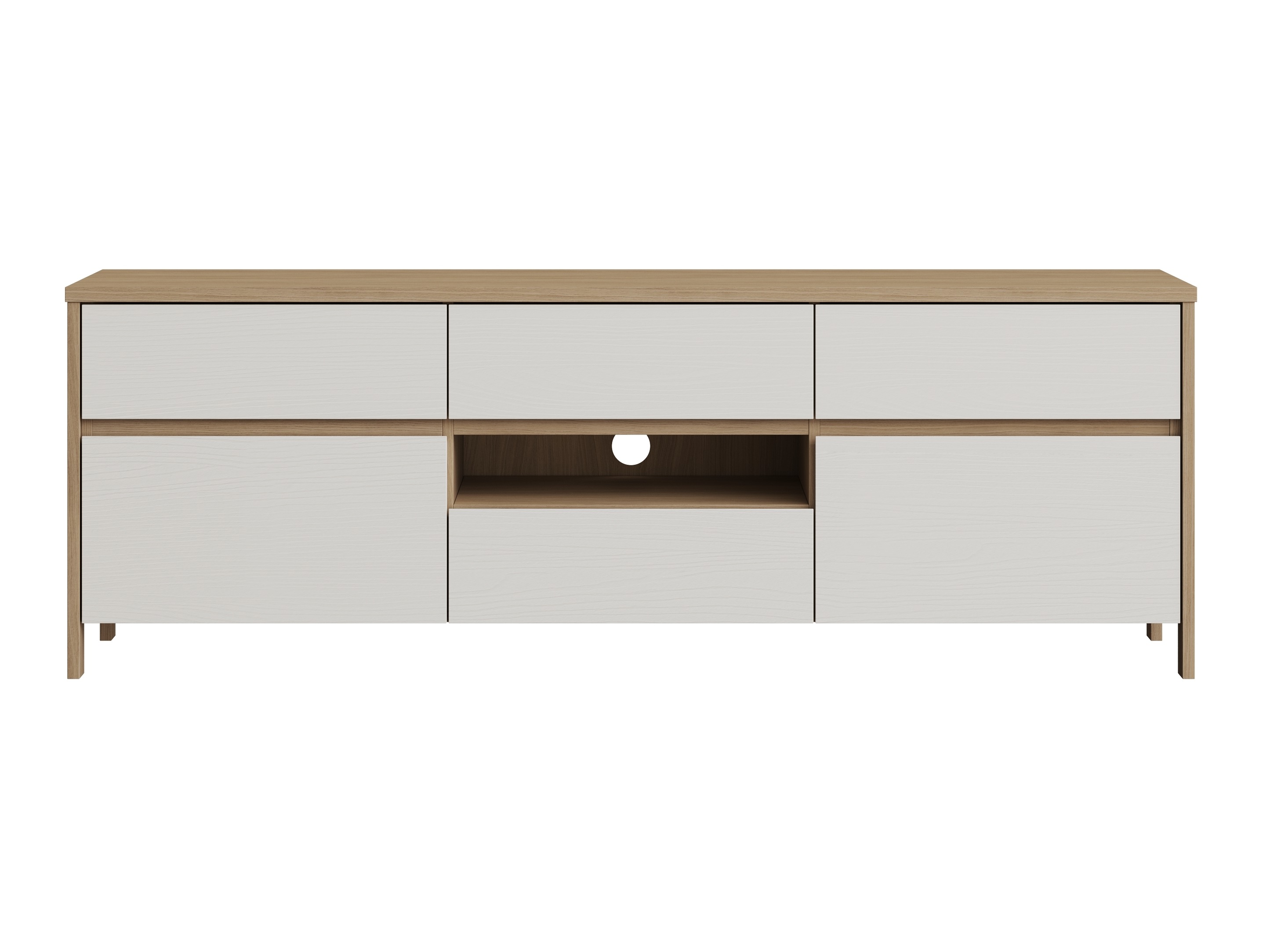 TV-bord Fermaru 102 (Hvid + Egetræ)