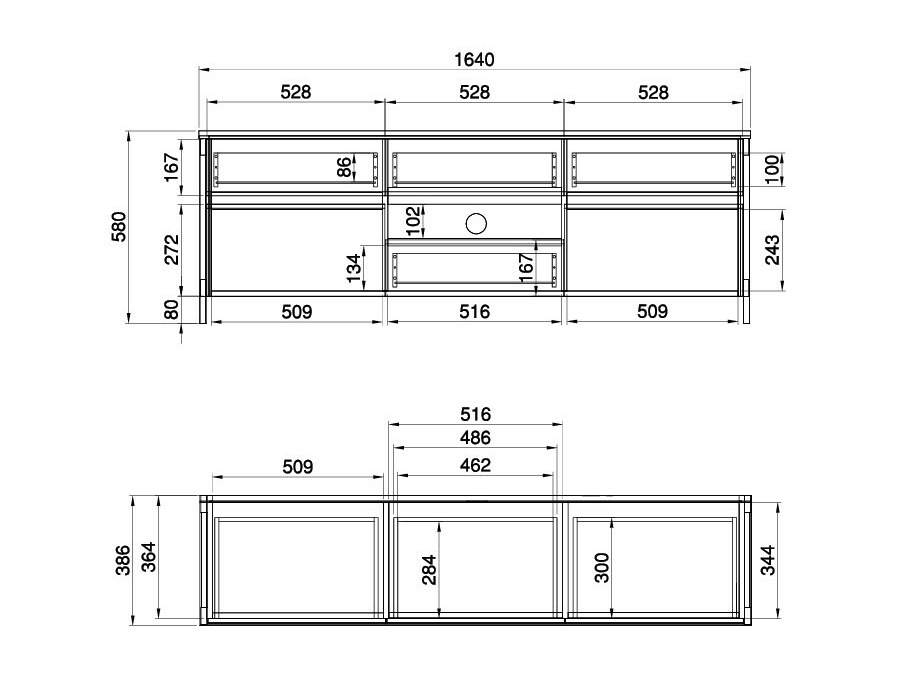 TV-bord Fermaru 102 (Hvid + Egetræ)