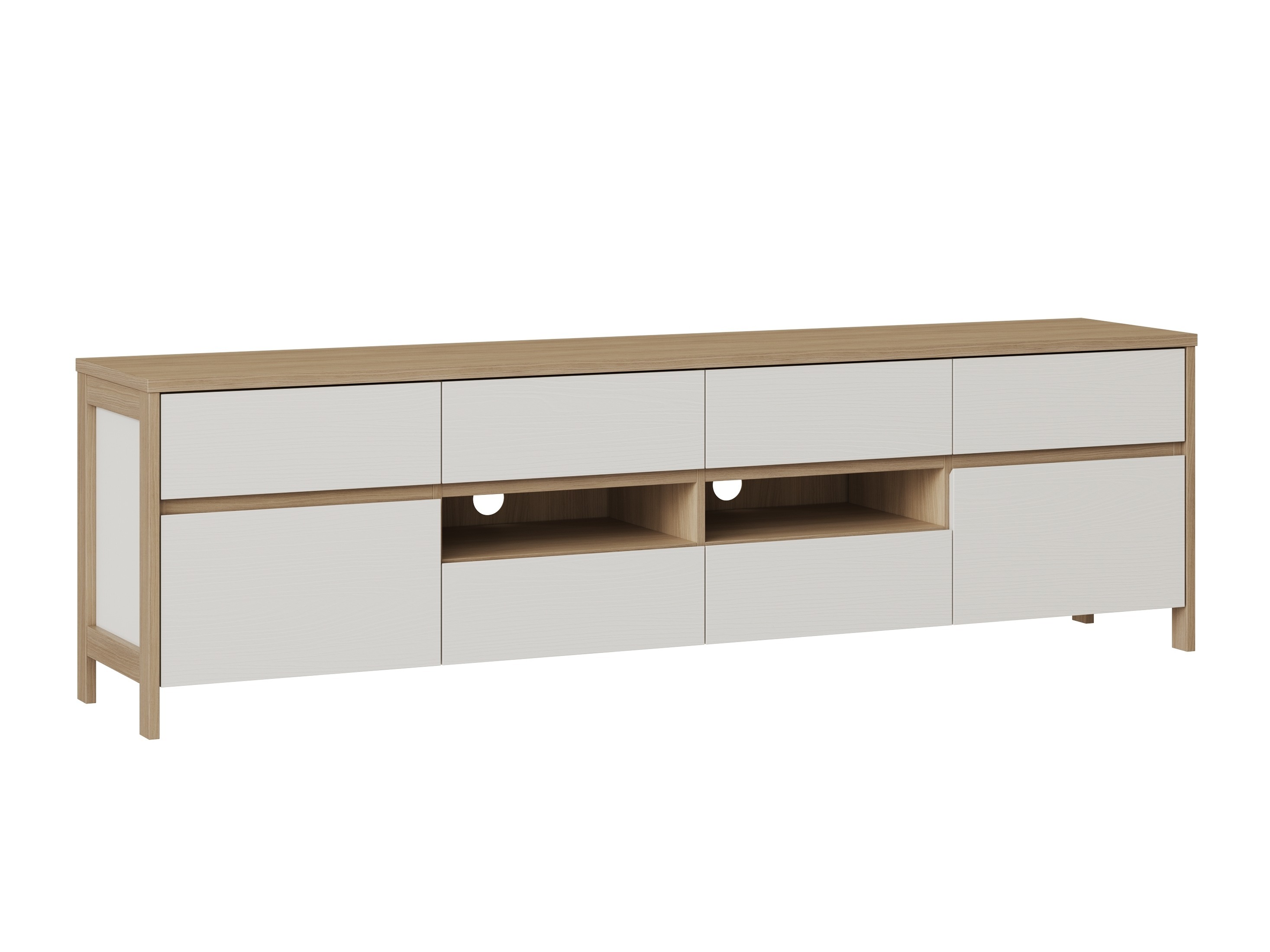 TV-bord Fermaru 103 (Hvid + Egetræ)