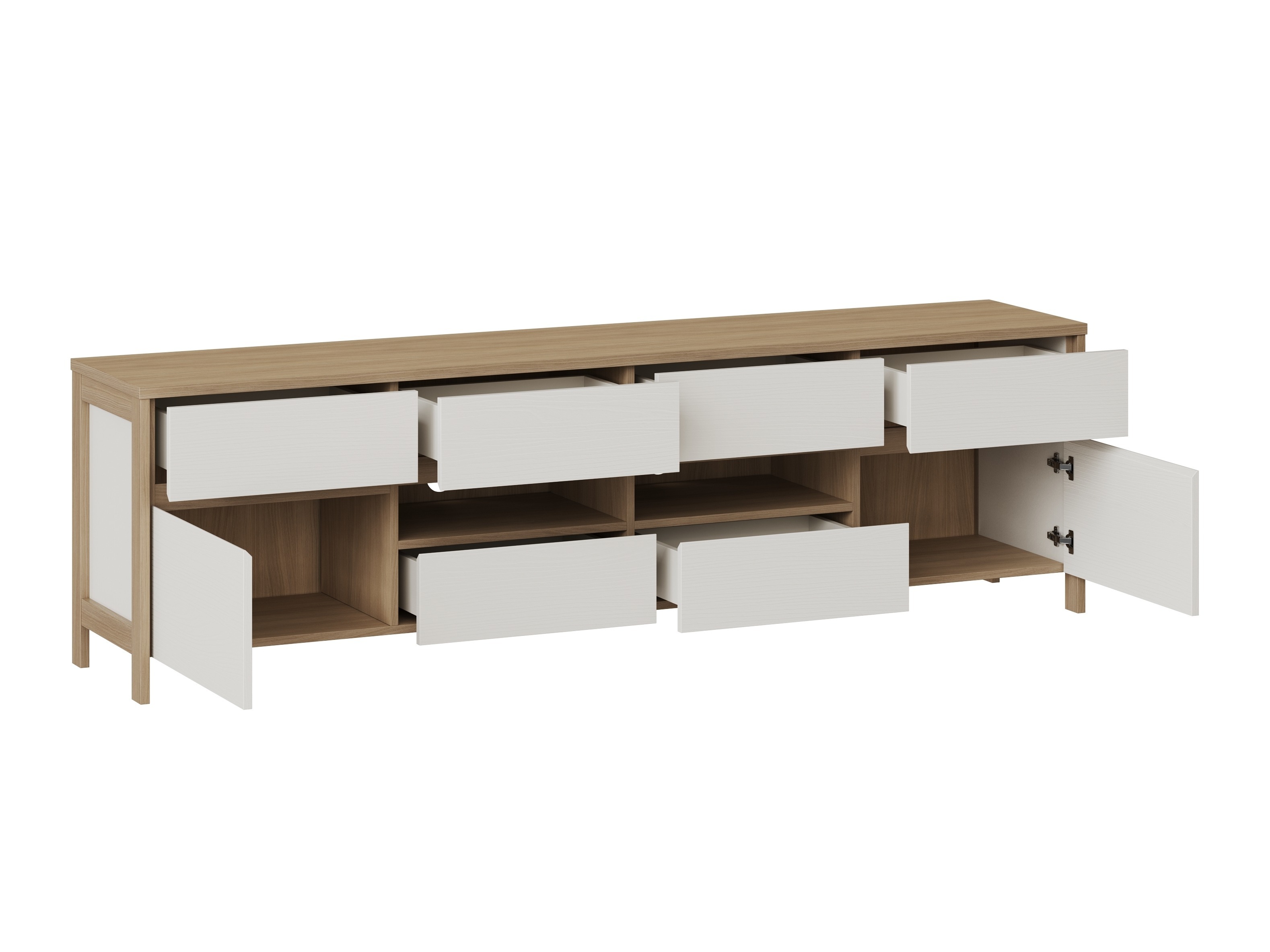 TV-bord Fermaru 103 (Hvid + Egetræ)