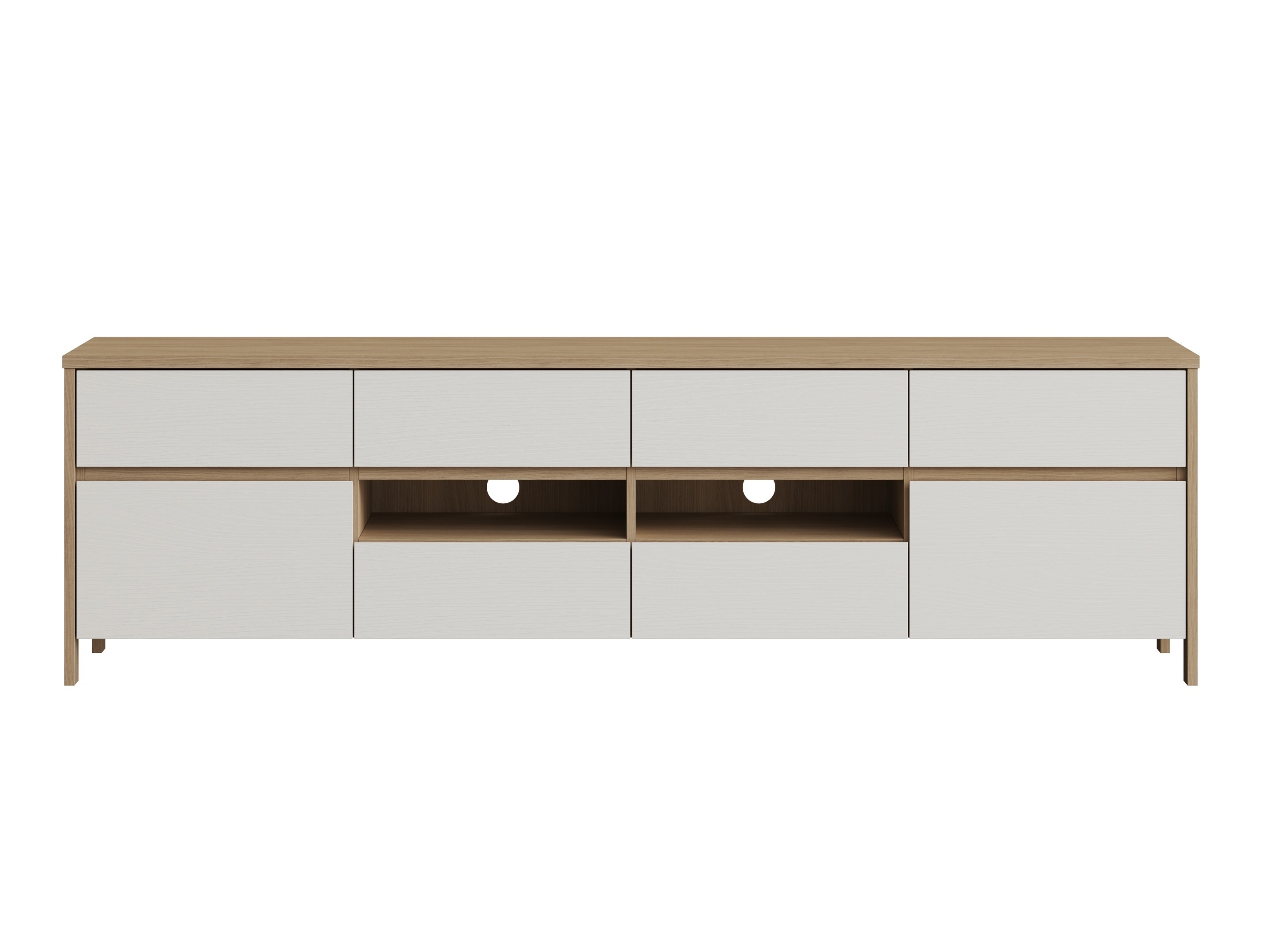 TV-bord Fermaru 103 (Hvid + Egetræ)