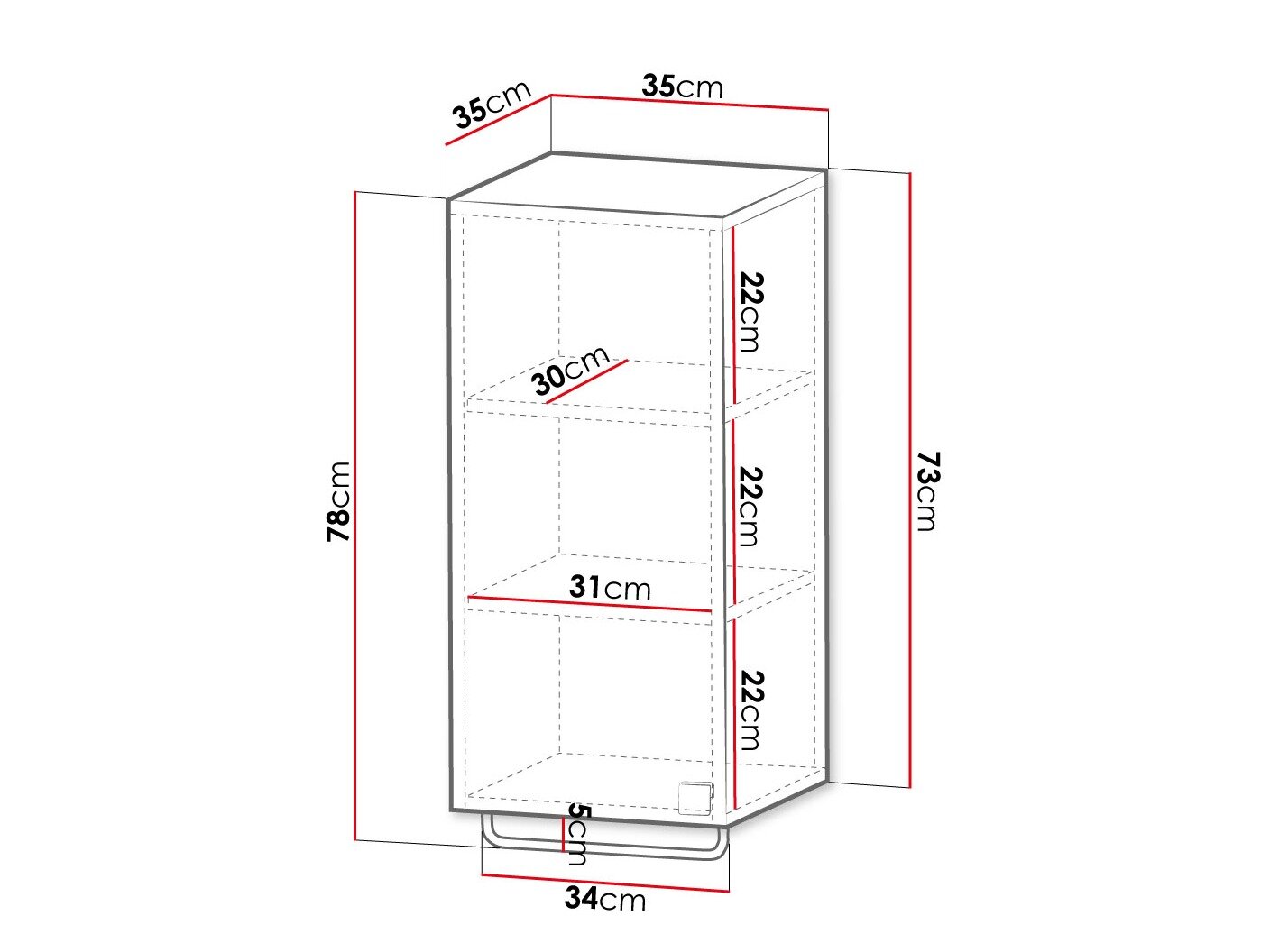 Vægmonteret badeværelsesskab Orlvera 101 (Lysebrun)