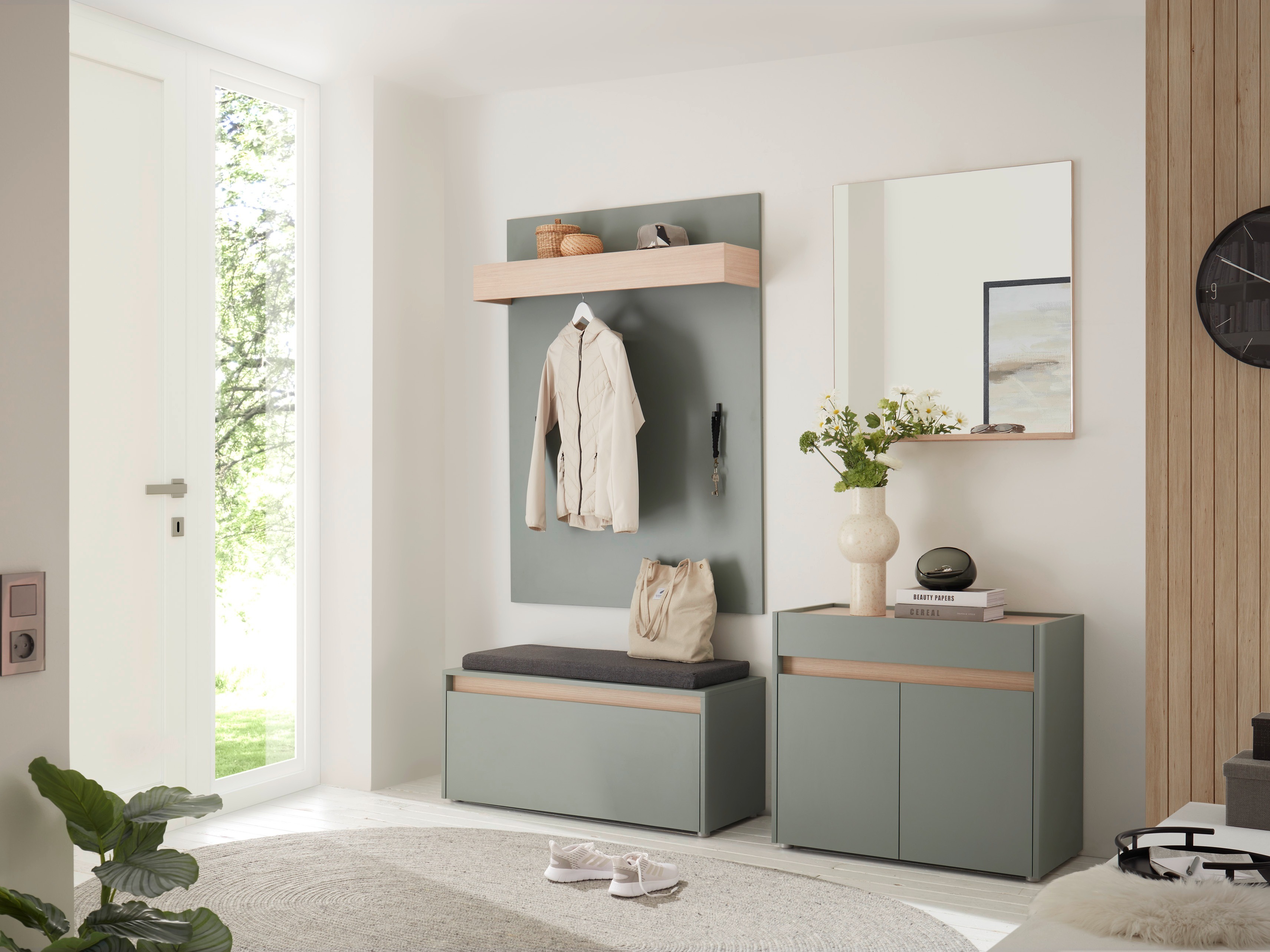 Kommode Elbsori 110 (Grøn + Egetræ)
