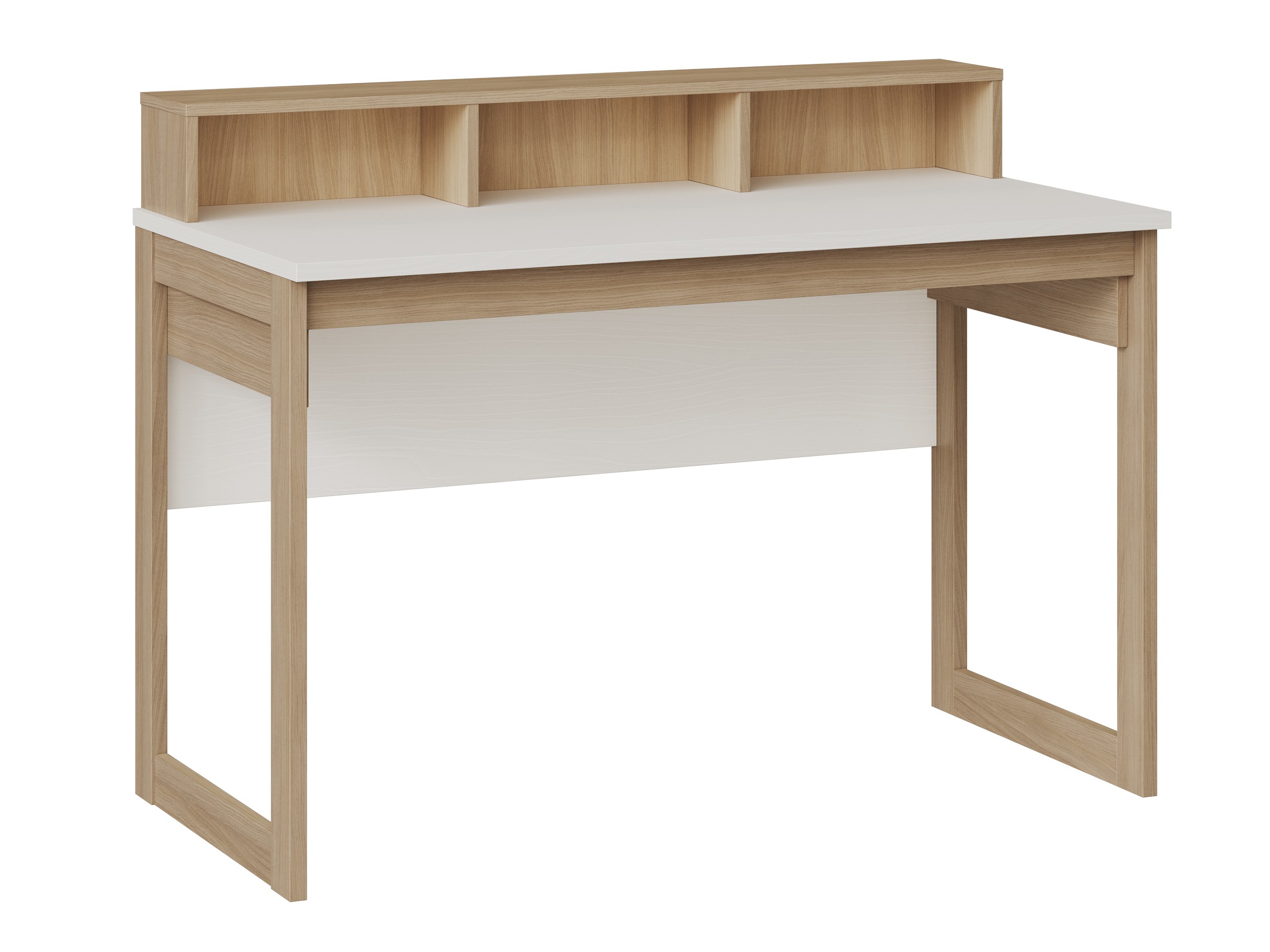 Skrivebord Fermaru 115 (Hvid + Egetræ)