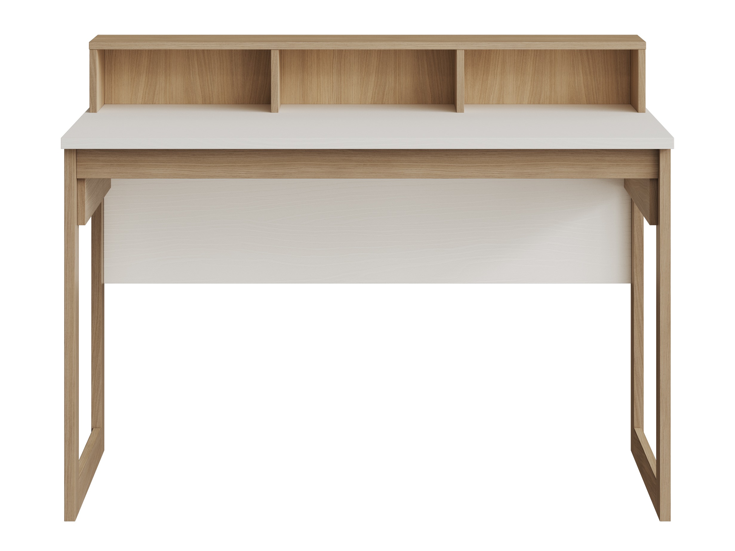 Skrivebord Fermaru 115 (Hvid + Egetræ)