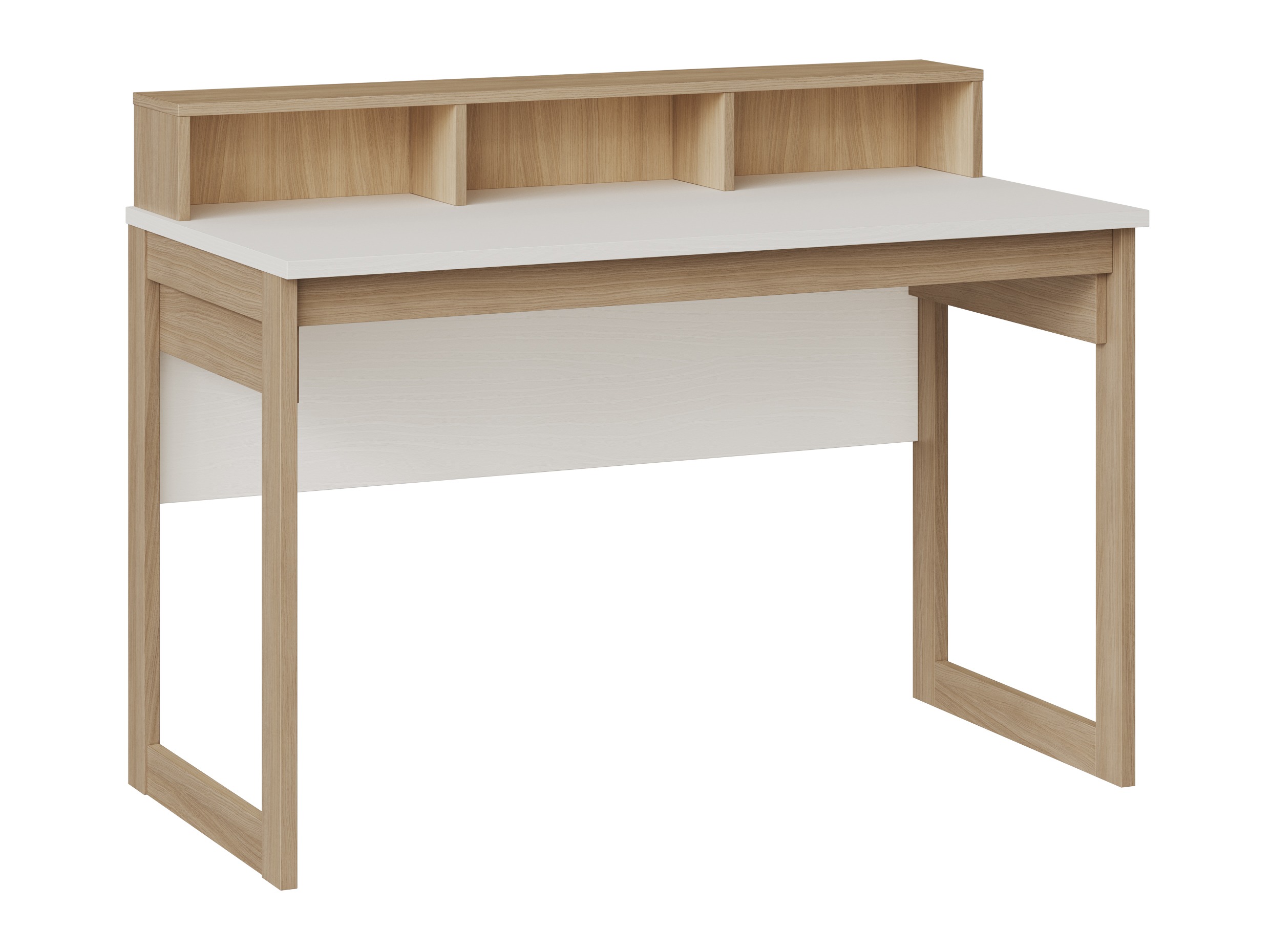 Skrivebord Fermaru 115 (Hvid + Egetræ)