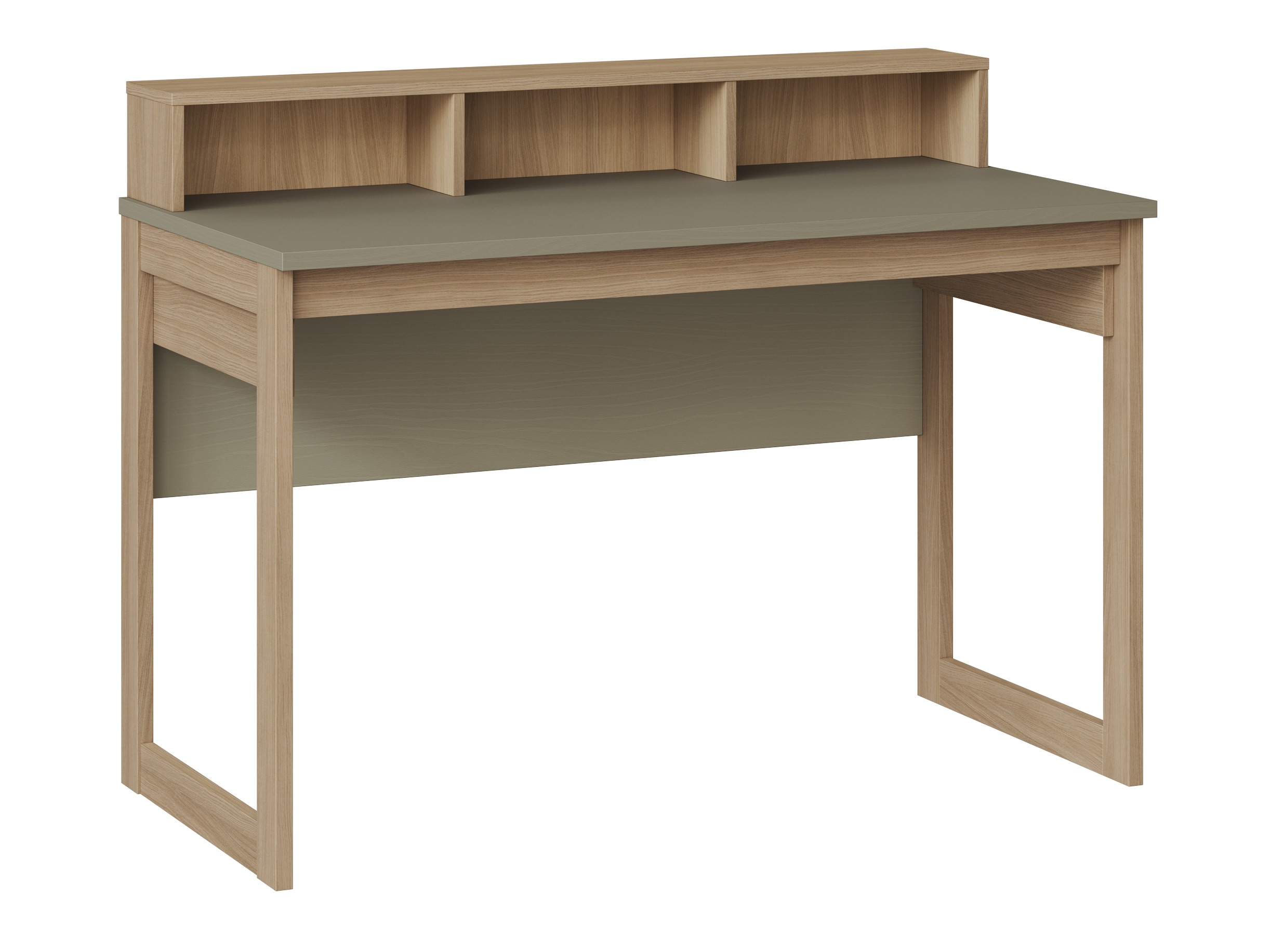 Skrivebord Fermaru 115 (Støvet grøn + Egetræ)