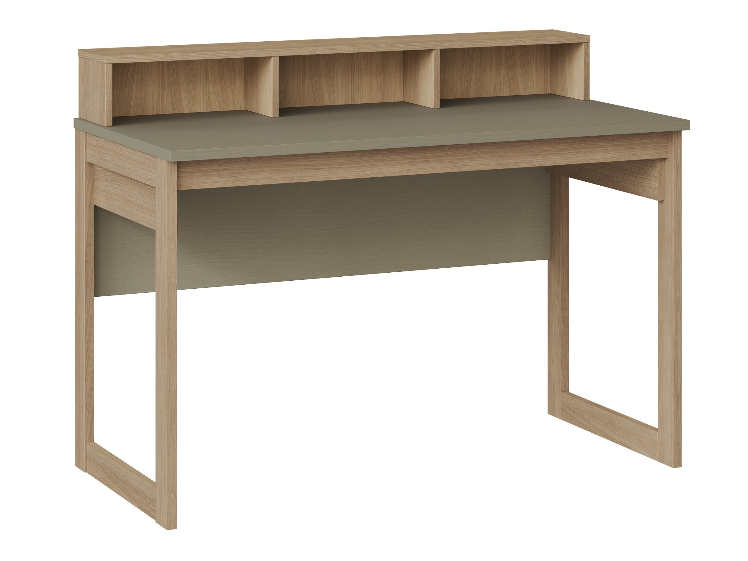 Skrivebord Fermaru 115 (Støvet grøn + Egetræ)