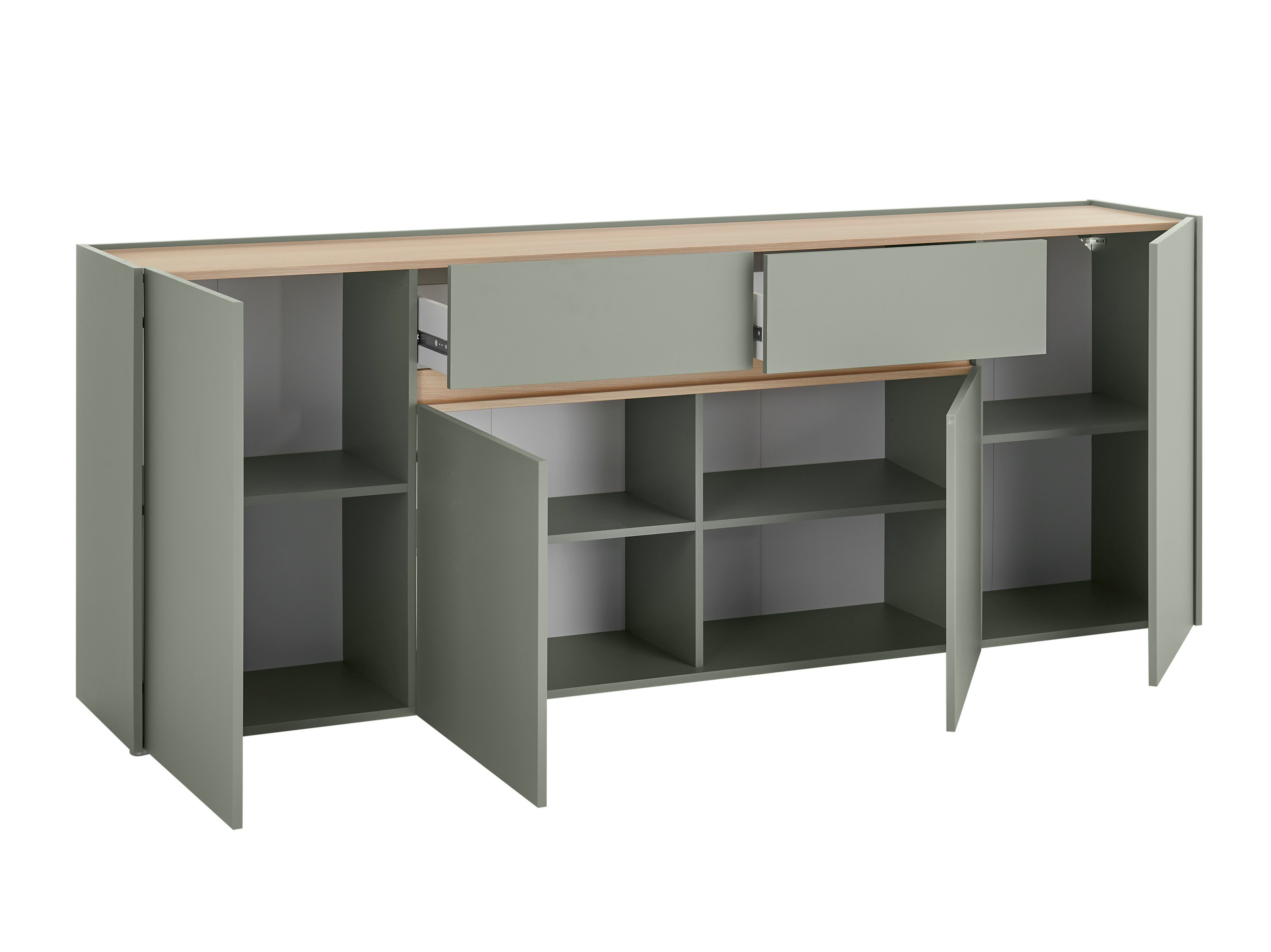 Kommode Elbsori 118 (Grøn + Egetræ)