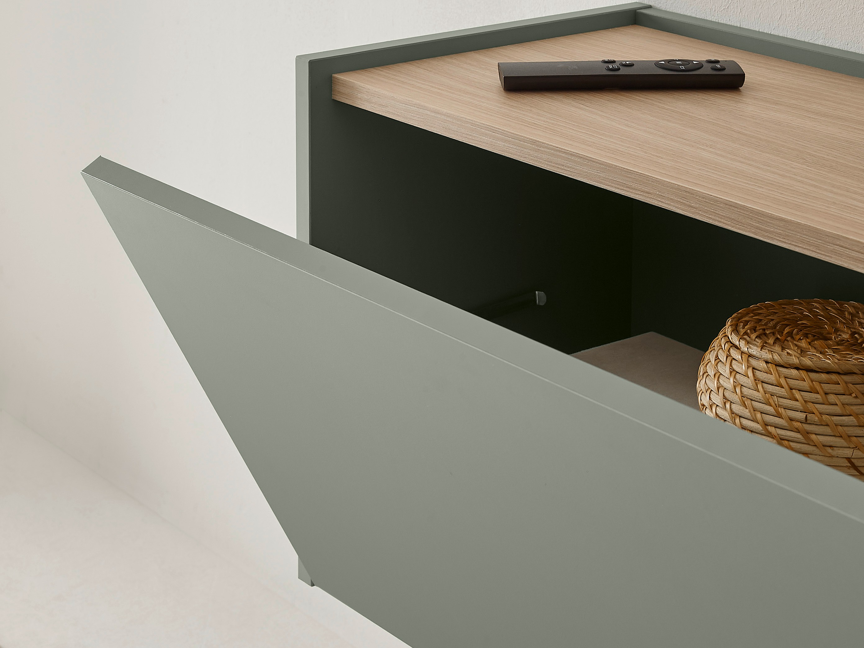 TV-bord Elbsori 108 (Grøn + Egetræ)