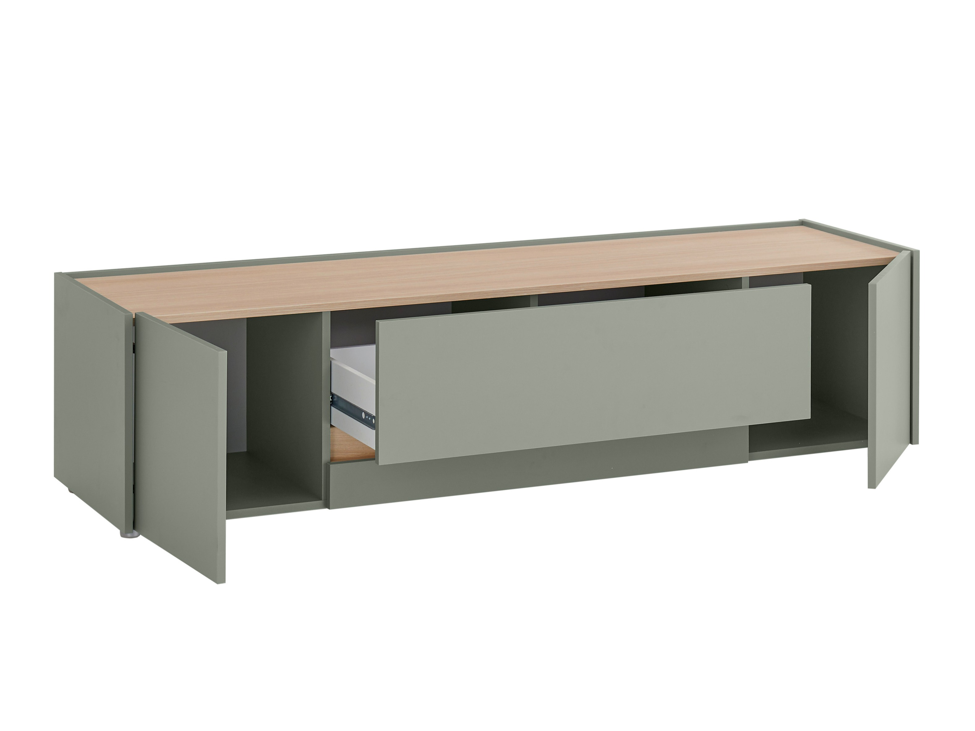 TV-bord Elbsori 115 (Grøn + Egetræ)