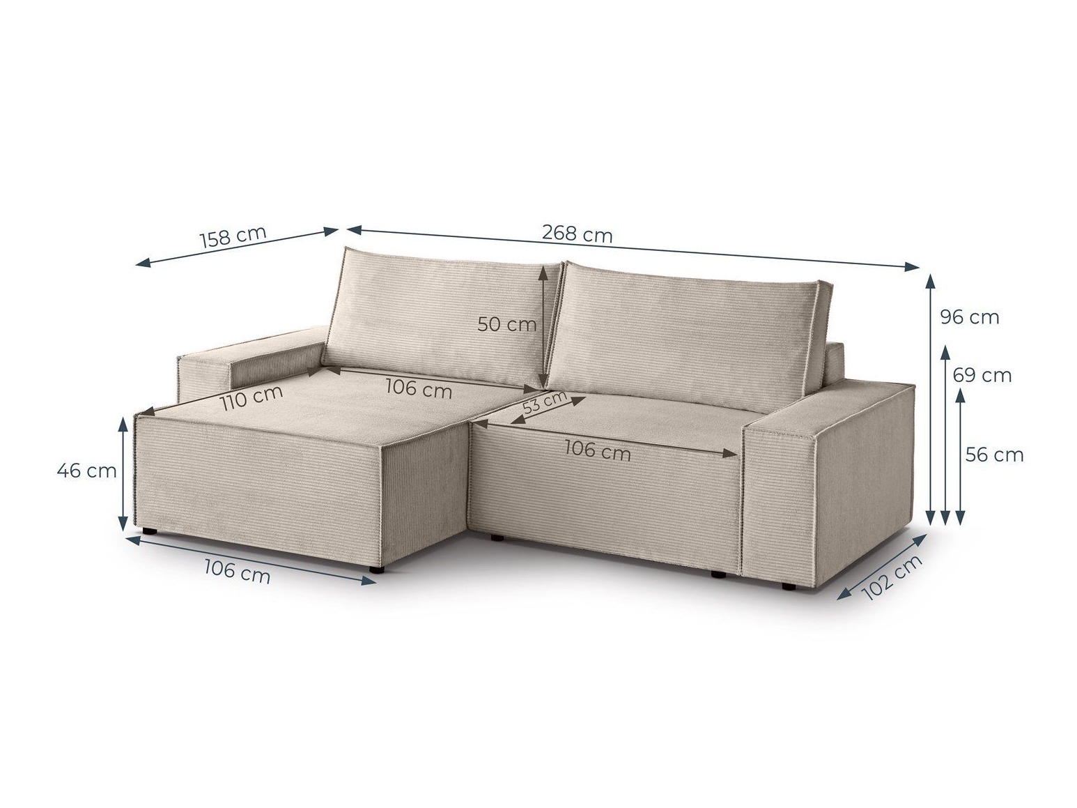 Hjørnesofa Margate 118 (Poso 55)