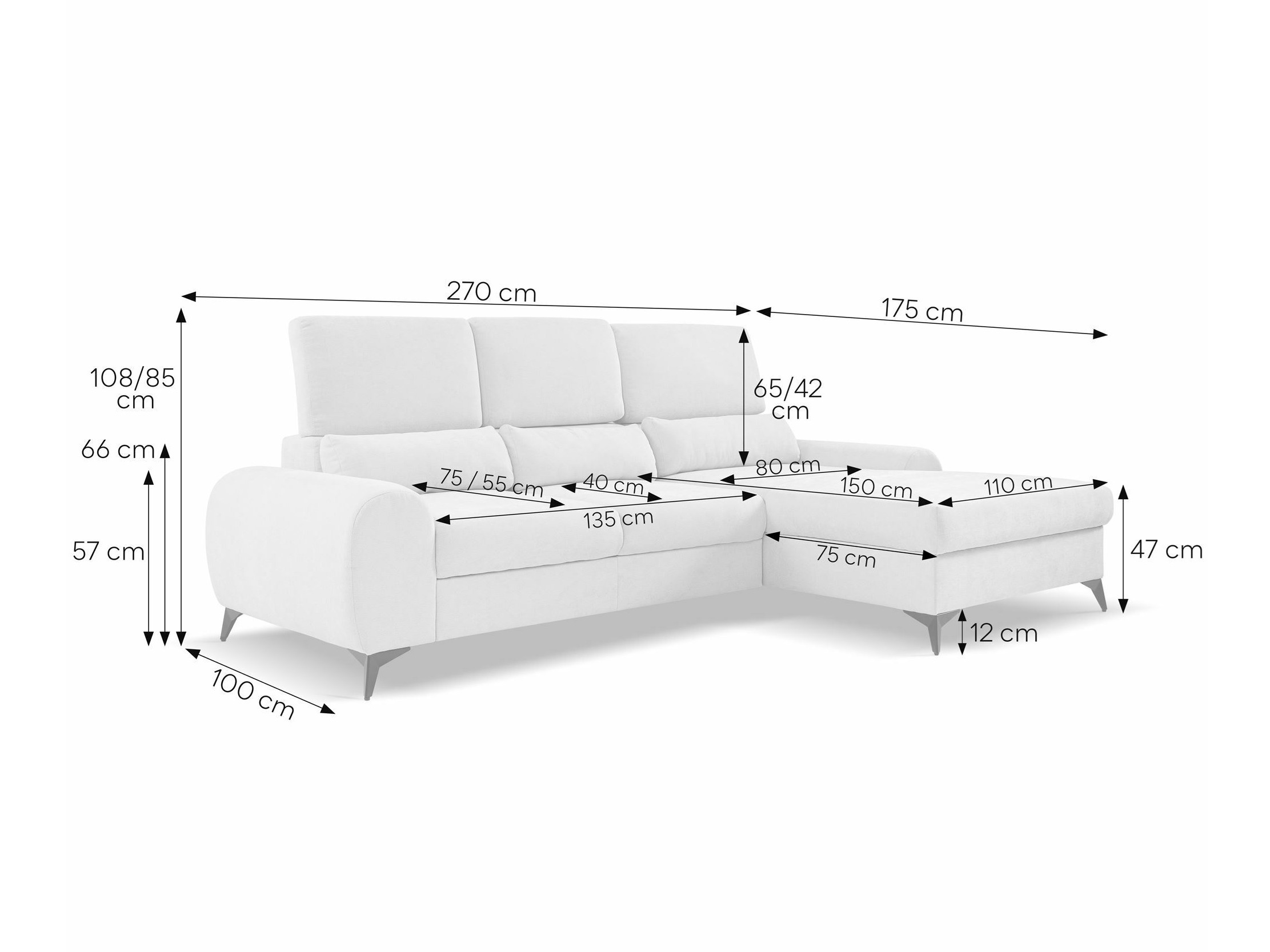 Hjørnesofa Margate 125 (Sereno 681)