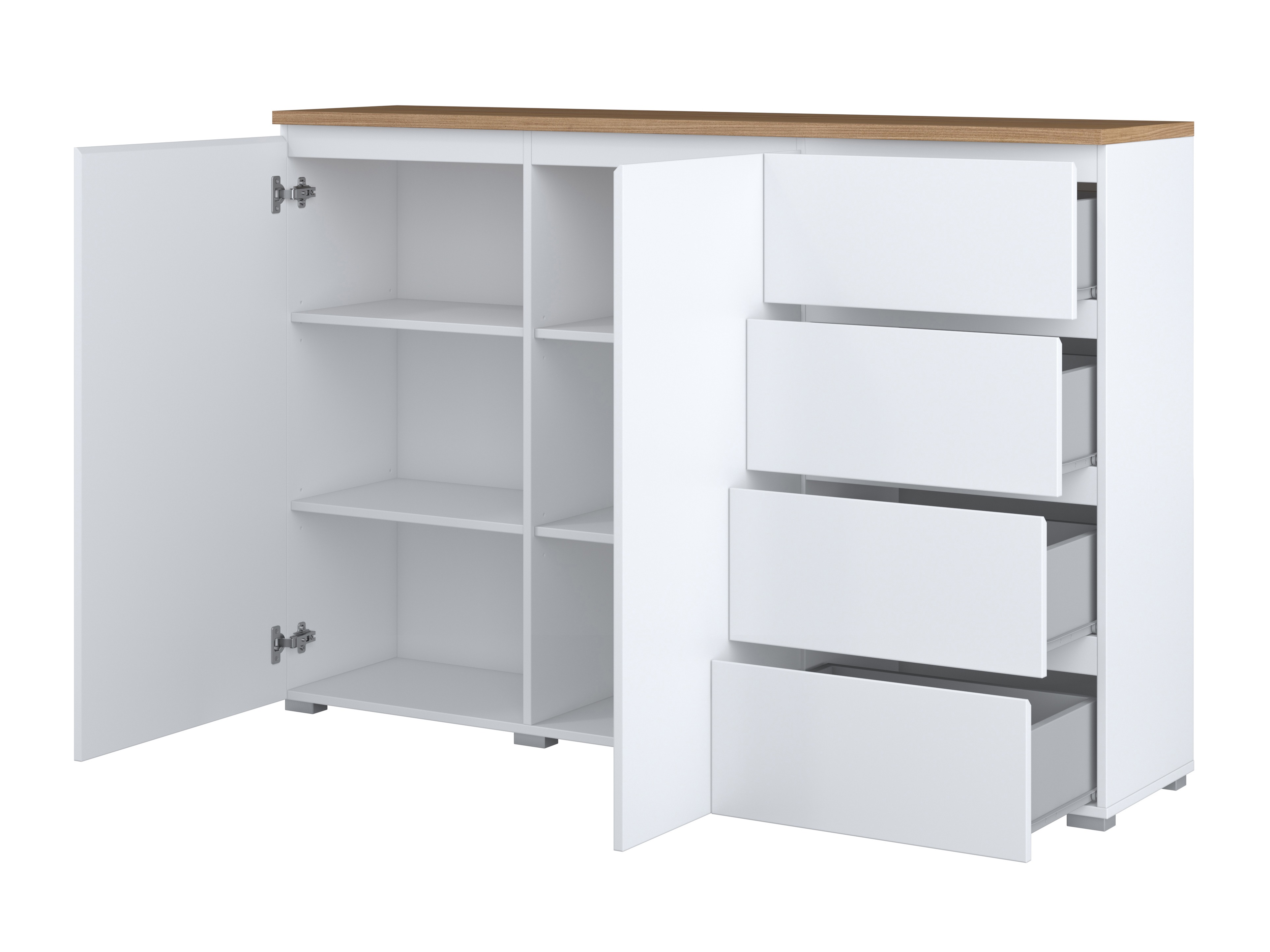 Kommode Baletu 109 (Hvid + Egetræ)