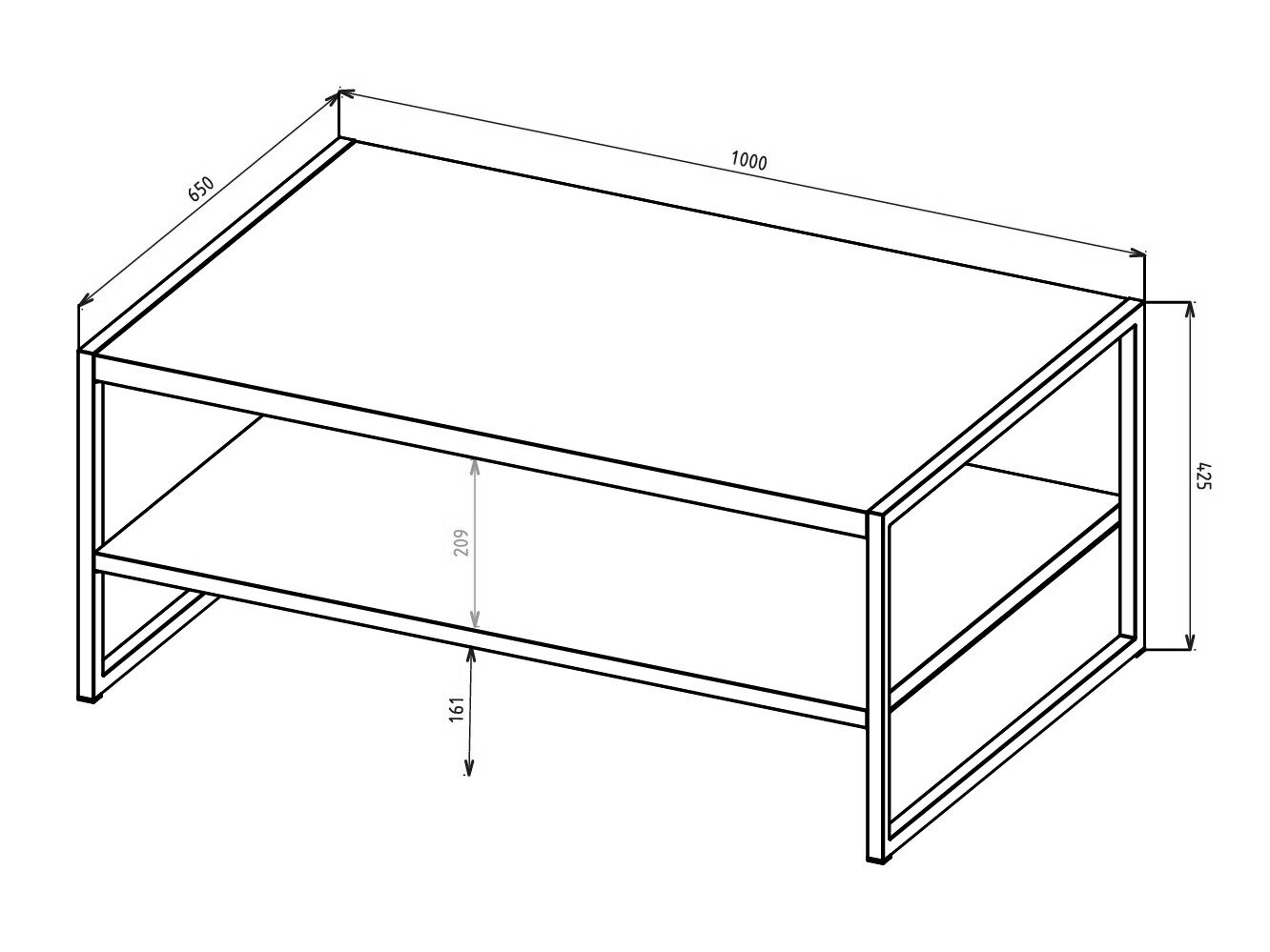 Sofabord Austin 381 (Congo + Sort)