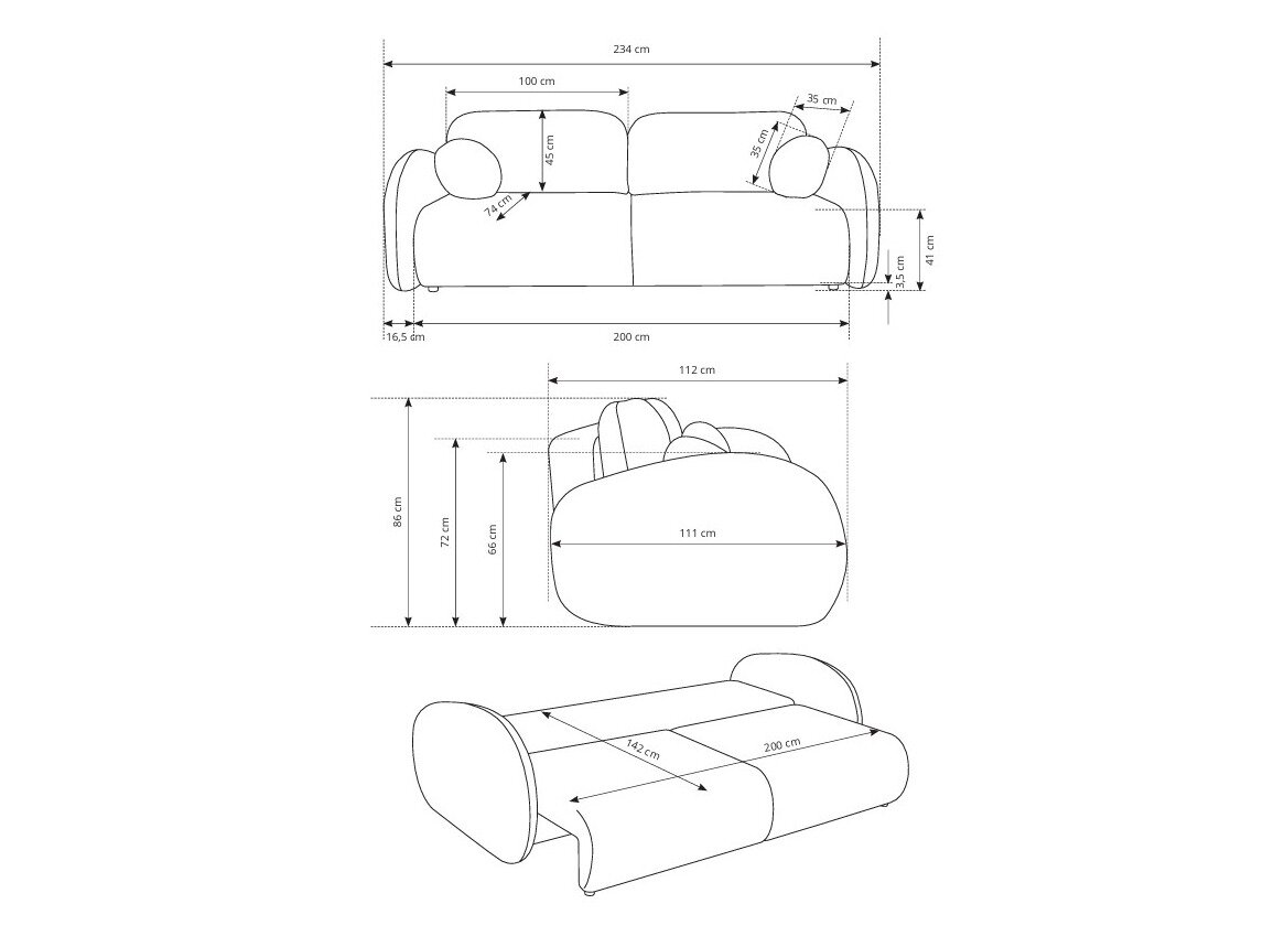 Sovesofa Kingston 196 (Cremona 70)