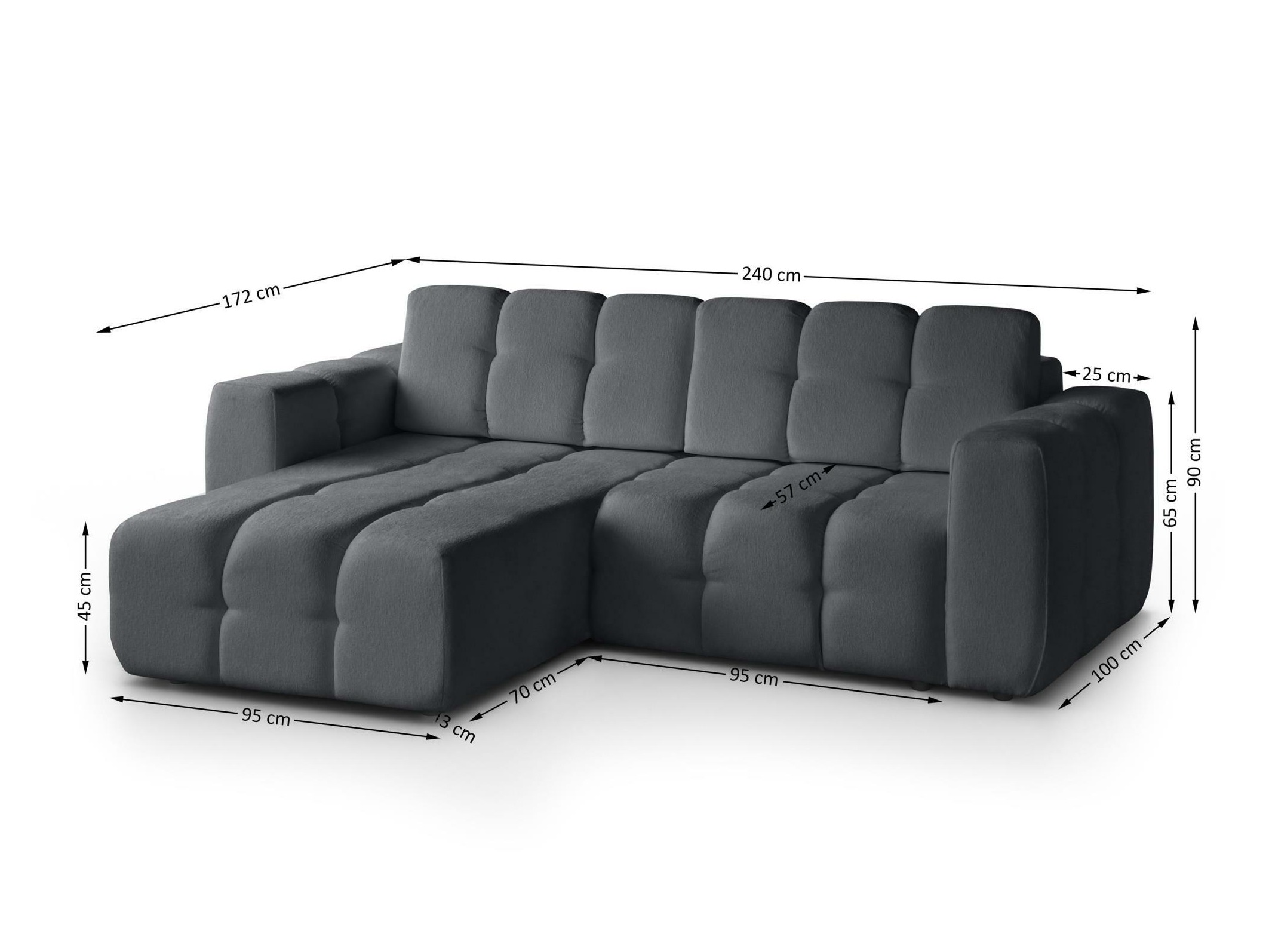 Hjørnesofa Margate 129 (Raven 16)