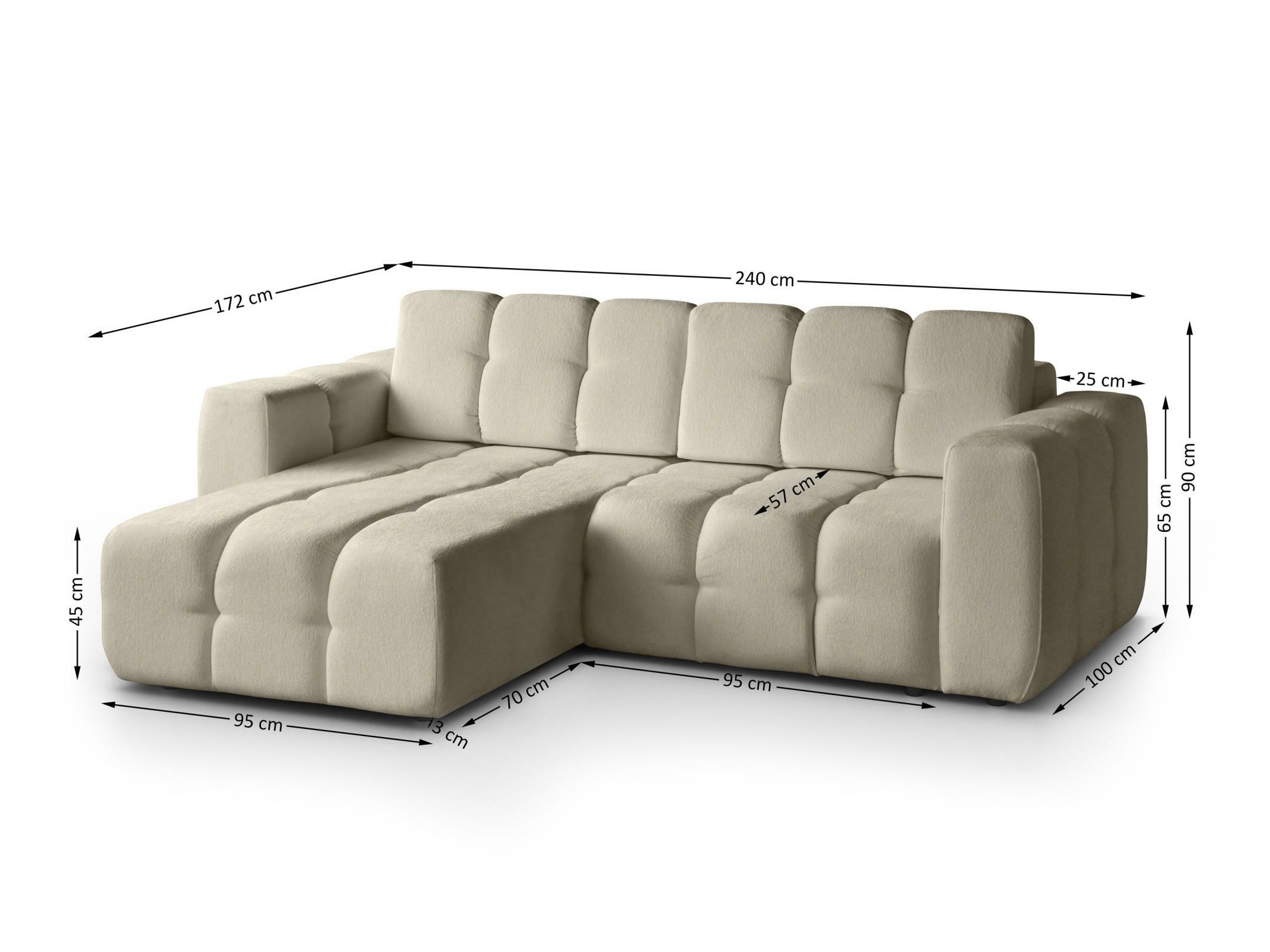 Hjørnesofa Margate 129 (Raven 28)
