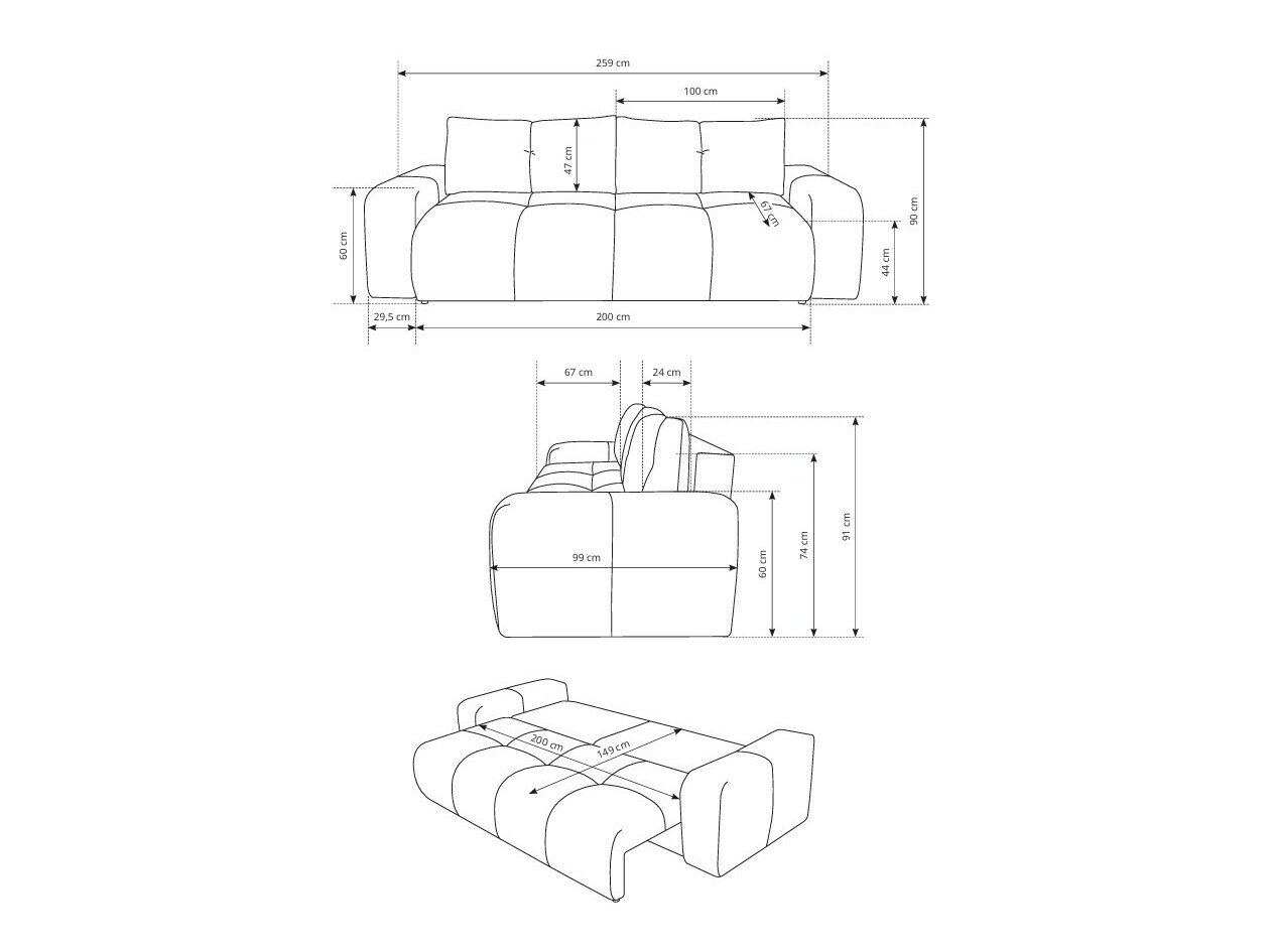 Sovesofa Kingston 154 (Flow 01)
