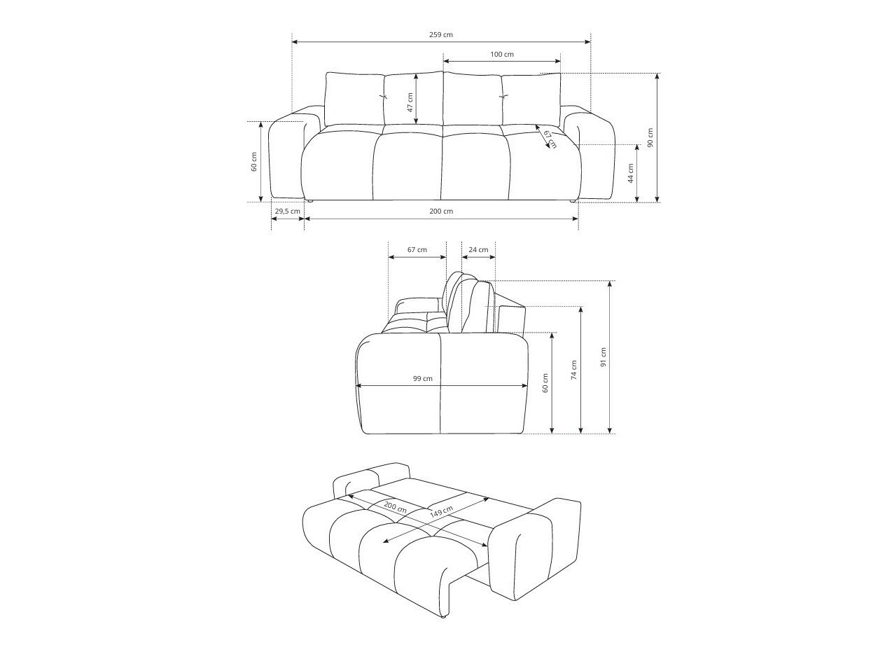 Sovesofa Kingston 154 (Flow 09)