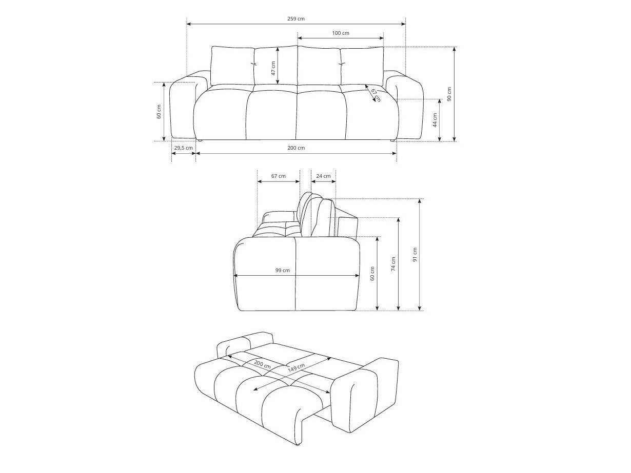 Sovesofa Kingston 154 (Flow 12)